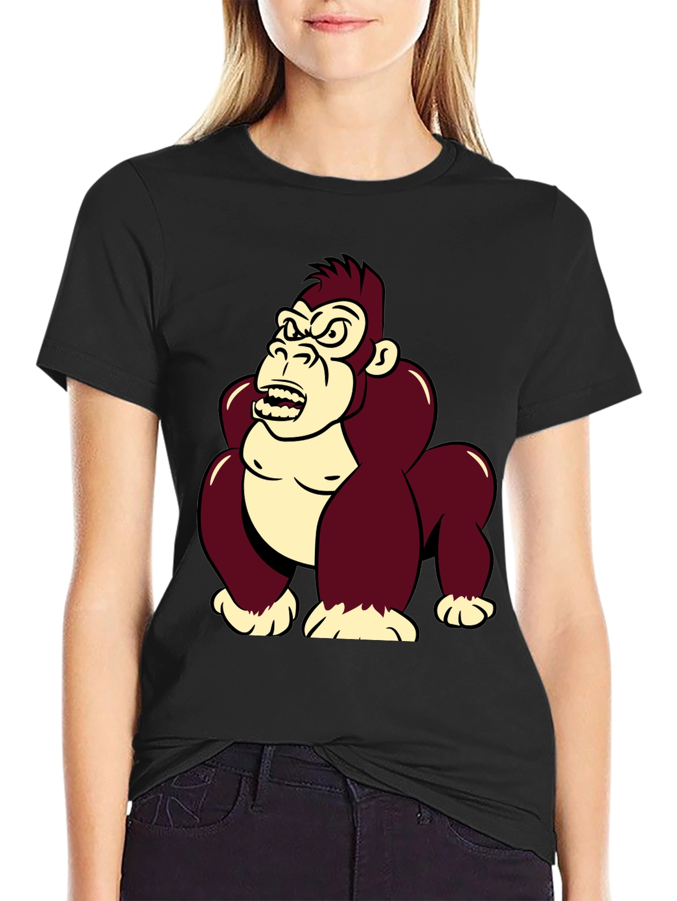 Angry Gorilla Graphic T-Shirt - Cool Cartoon Design