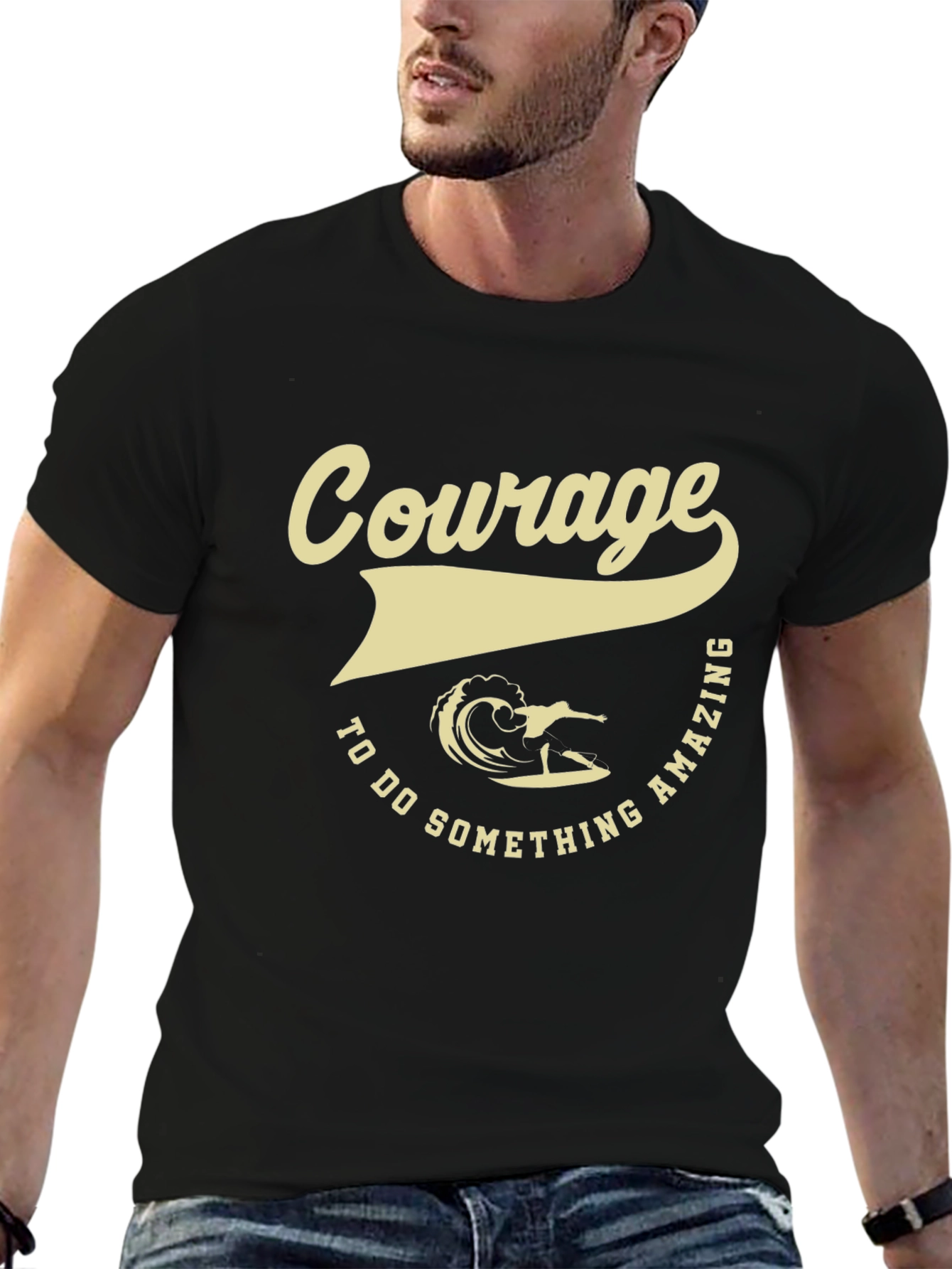 Courage to Do Something Amazing Surfing Graphic Tee