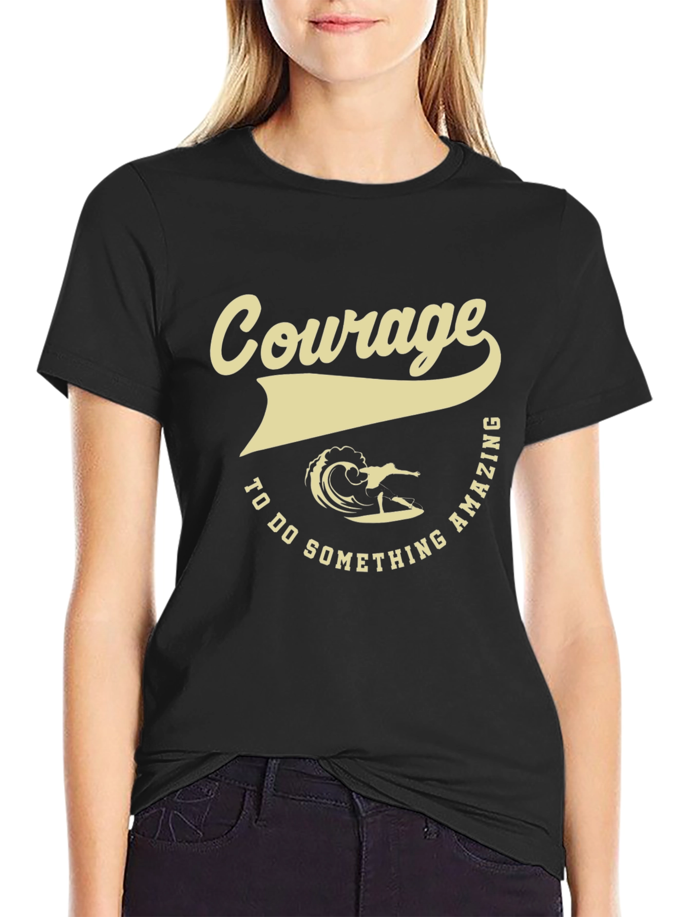 Courage to Do Something Amazing Surfing Graphic Tee