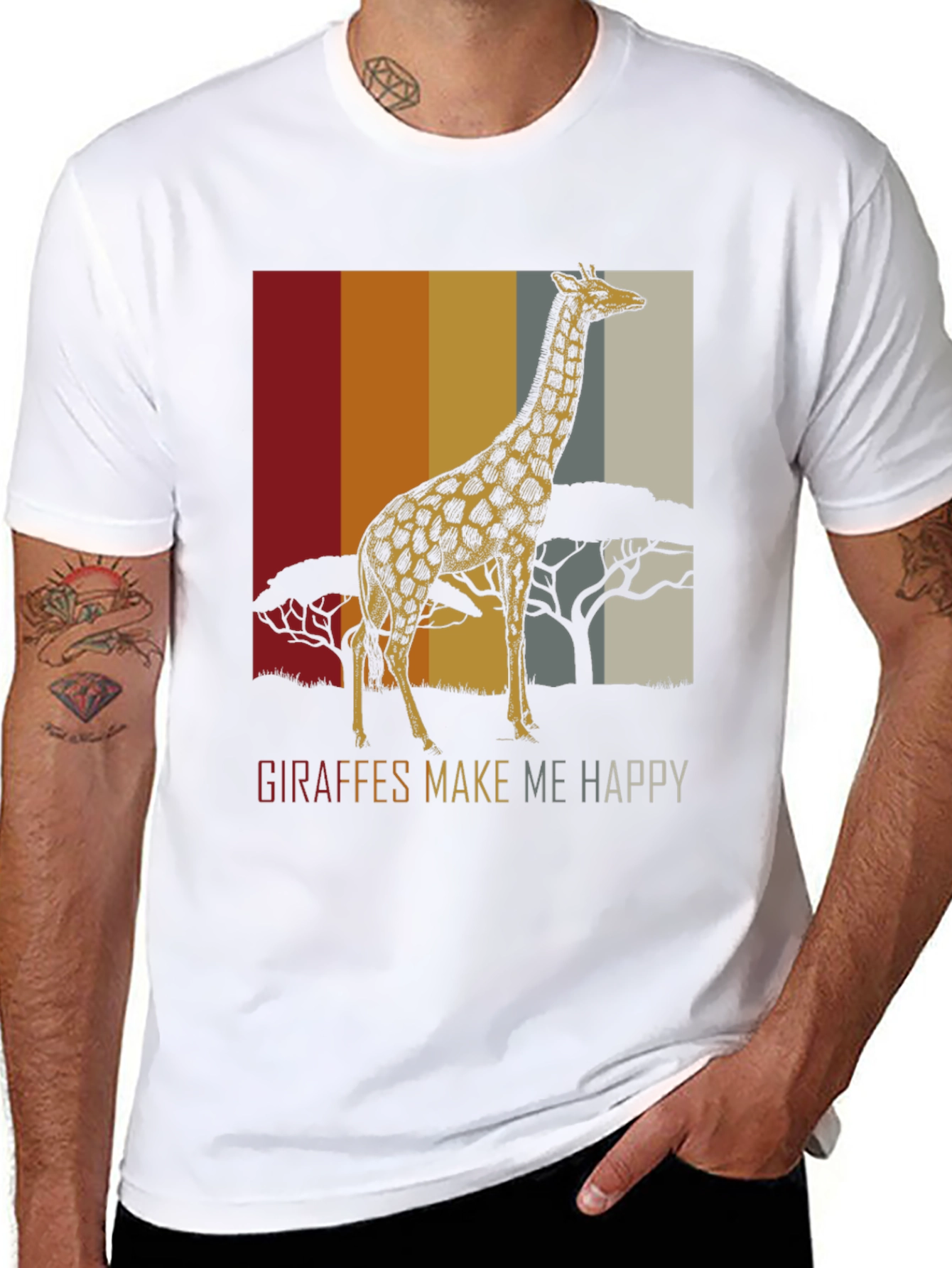 Giraffe Graphic Tee - Makes Me Happy