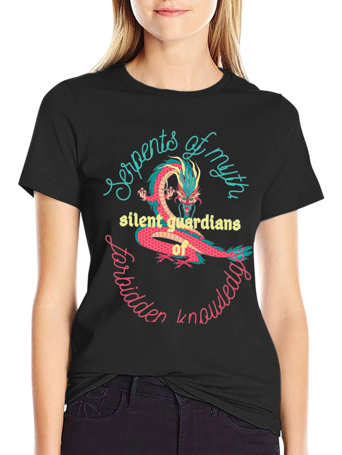 Mythical Dragon Graphic Tee - Forbidden Knowledge Shirt