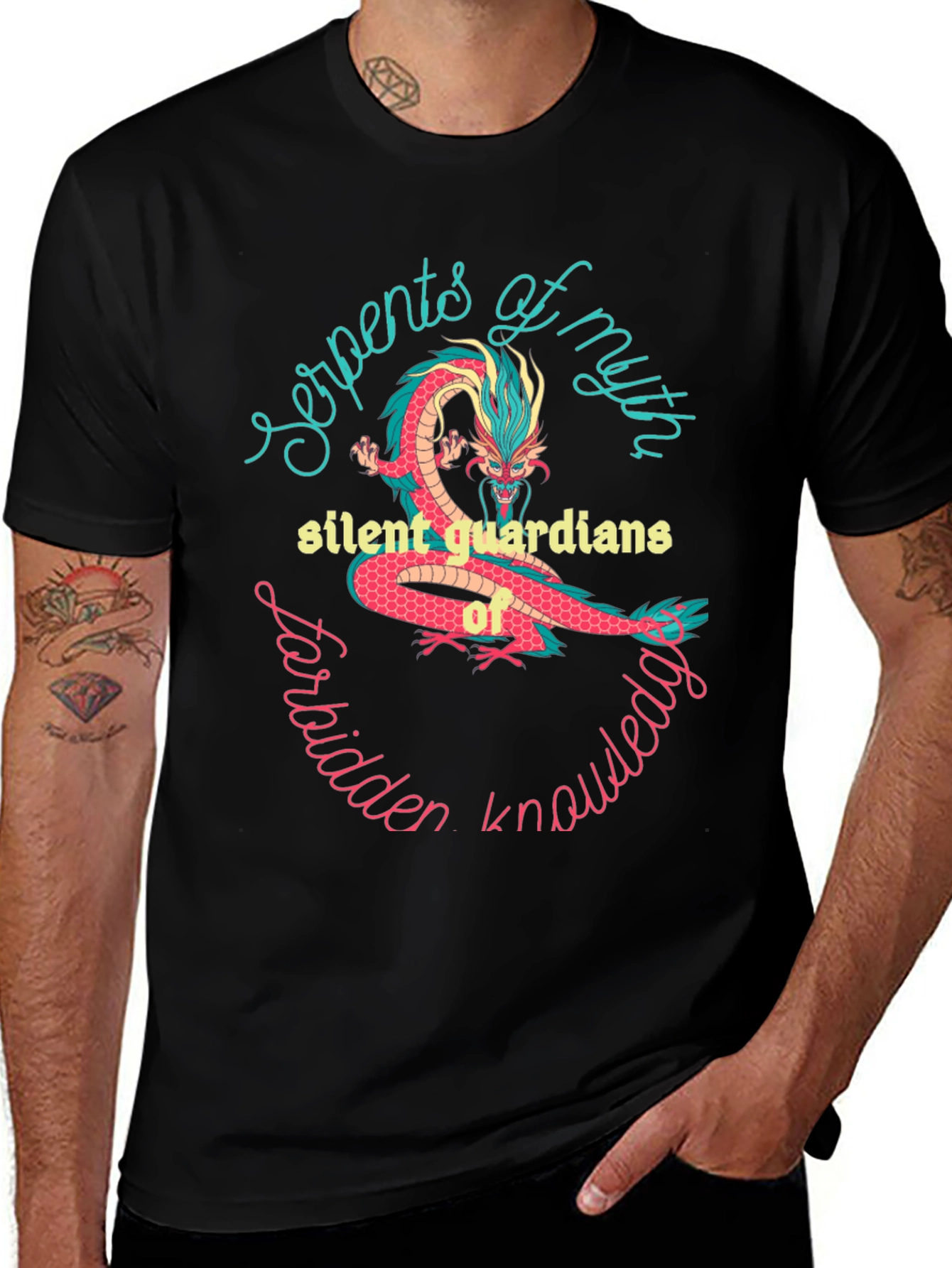 Mythical Dragon Graphic Tee - Forbidden Knowledge Shirt