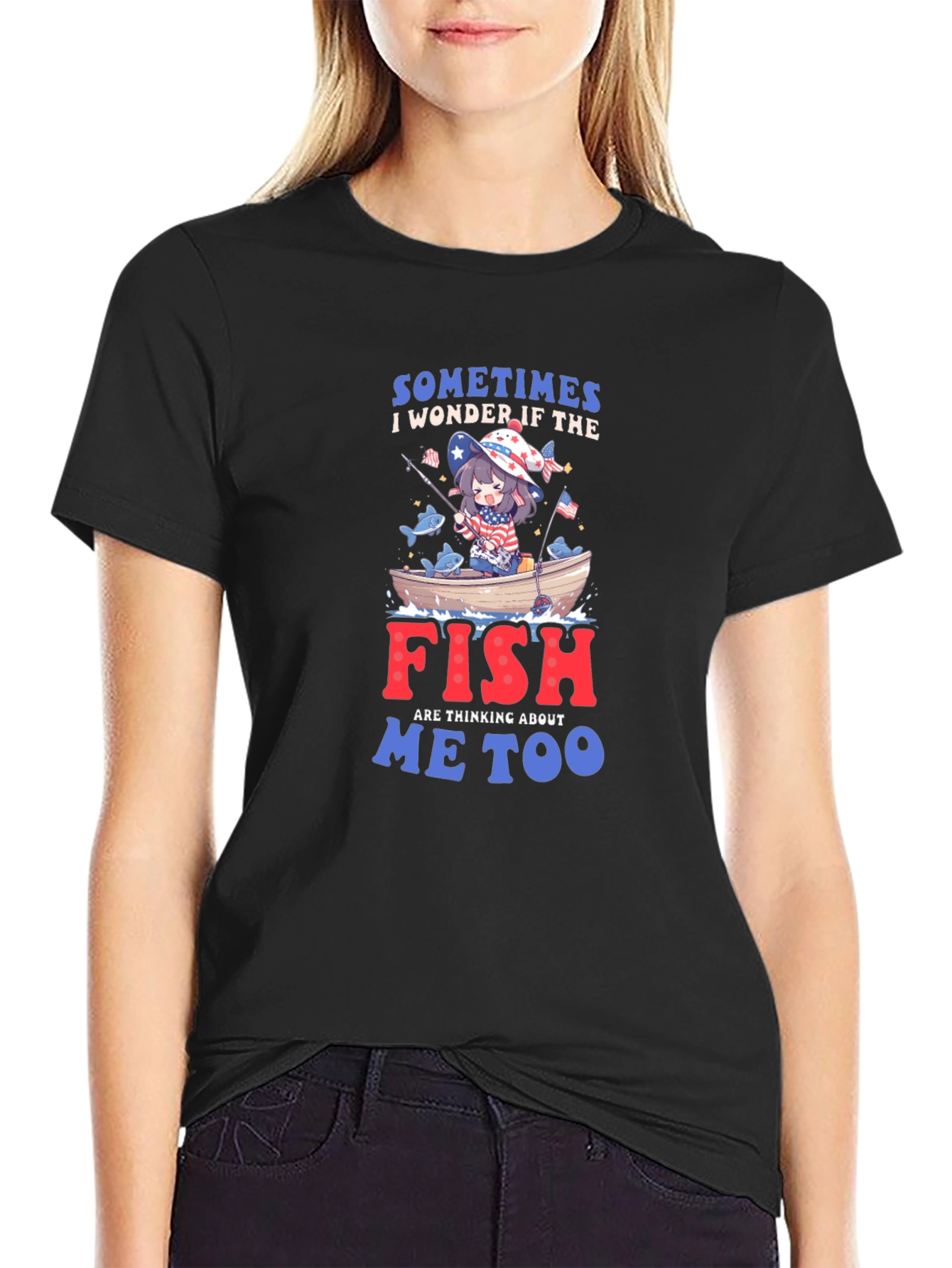 Anime Fishing T-Shirt - Do Fish Think of Me?