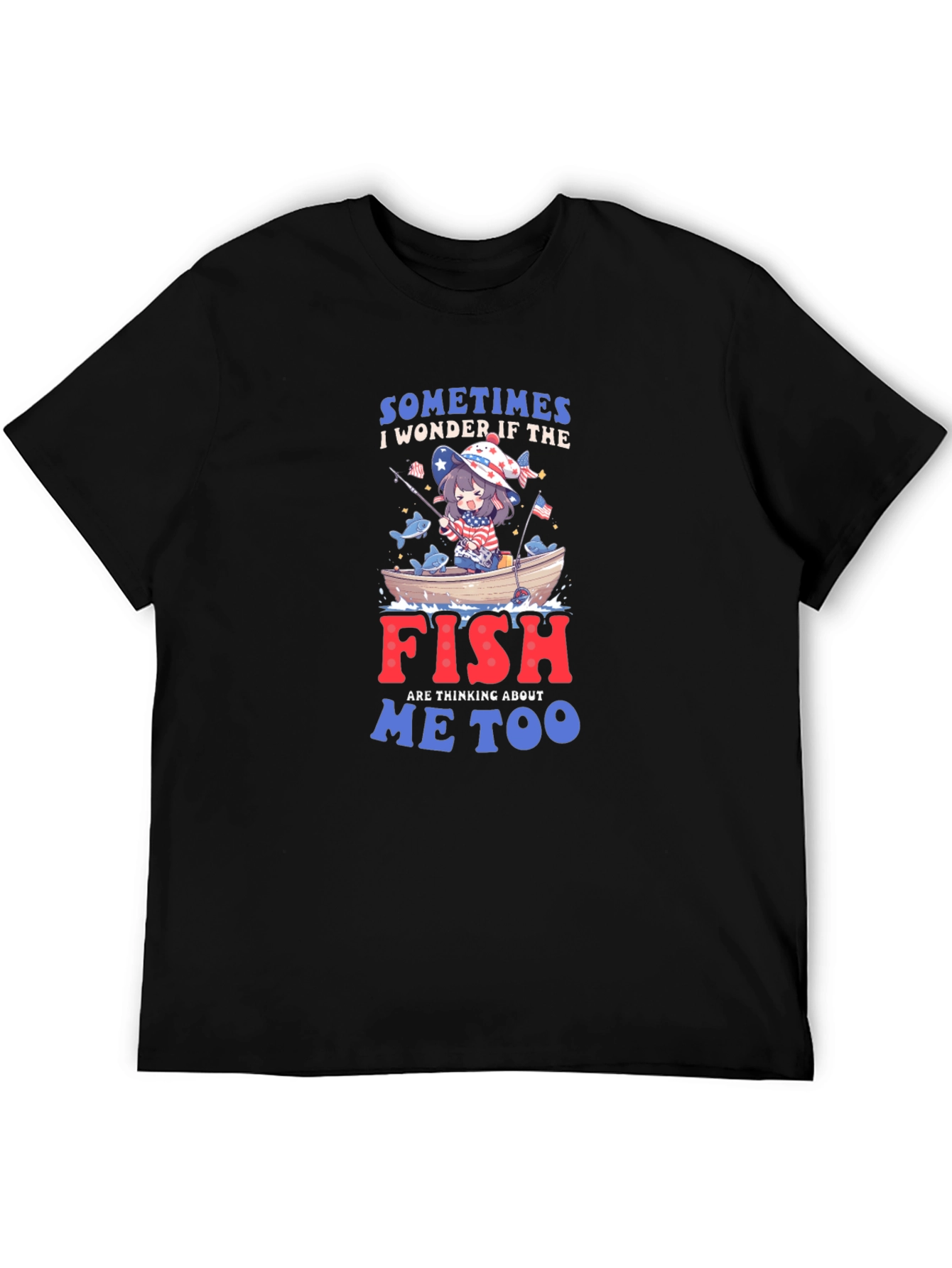 Anime Fishing T-Shirt - Do Fish Think of Me?
