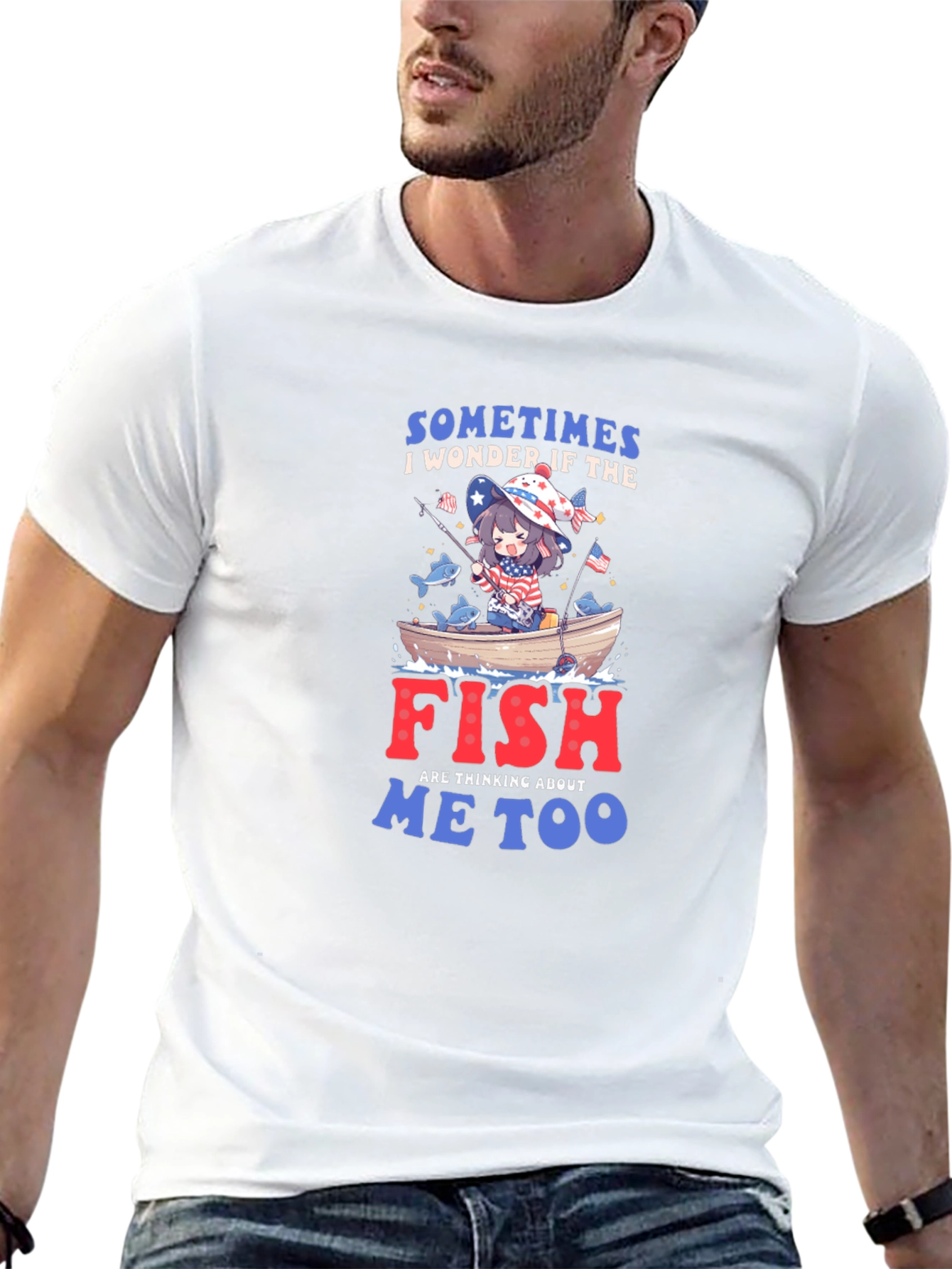 Anime Fishing T-Shirt - Do Fish Think of Me?