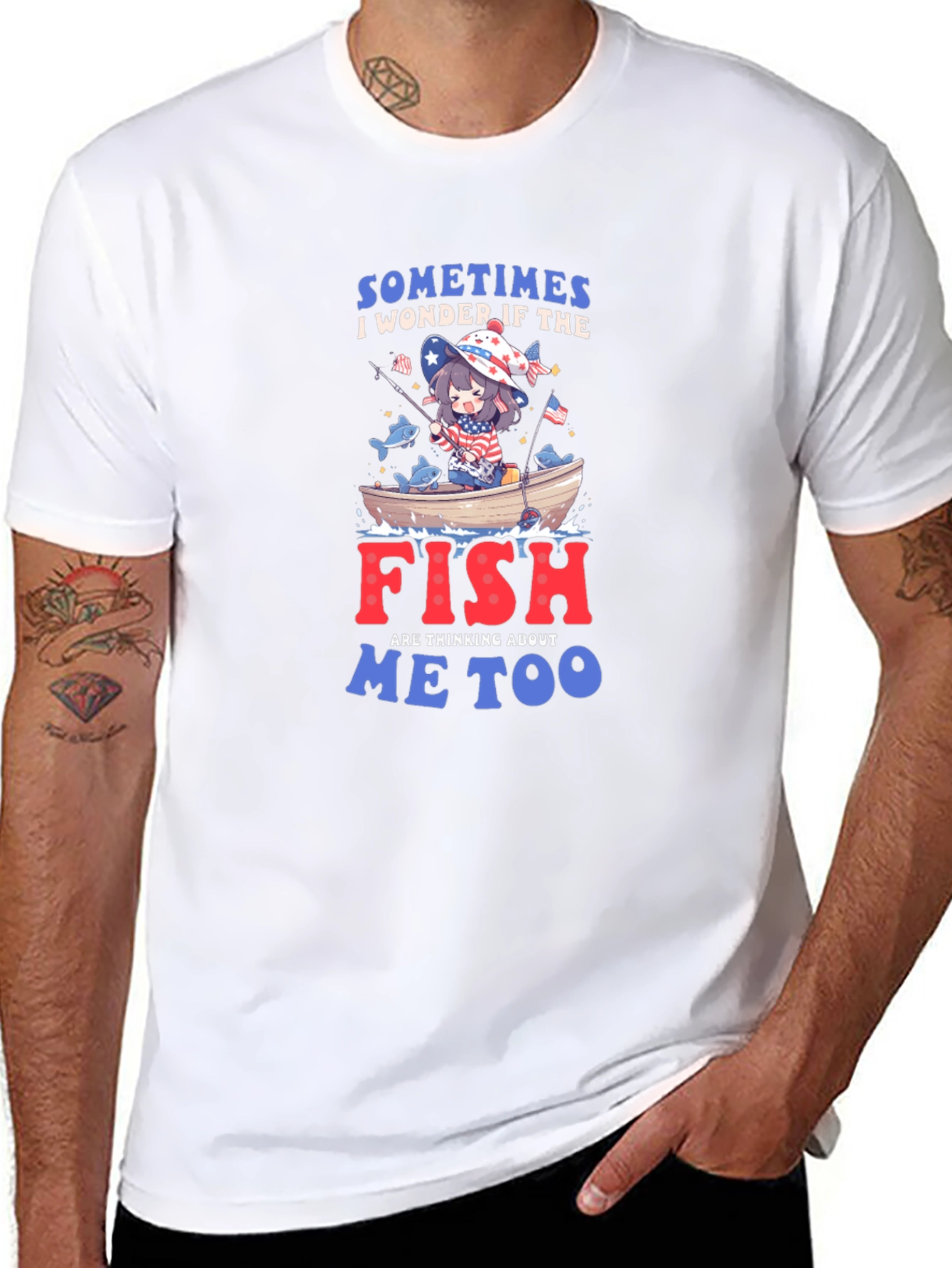 Anime Fishing T-Shirt - Do Fish Think of Me?