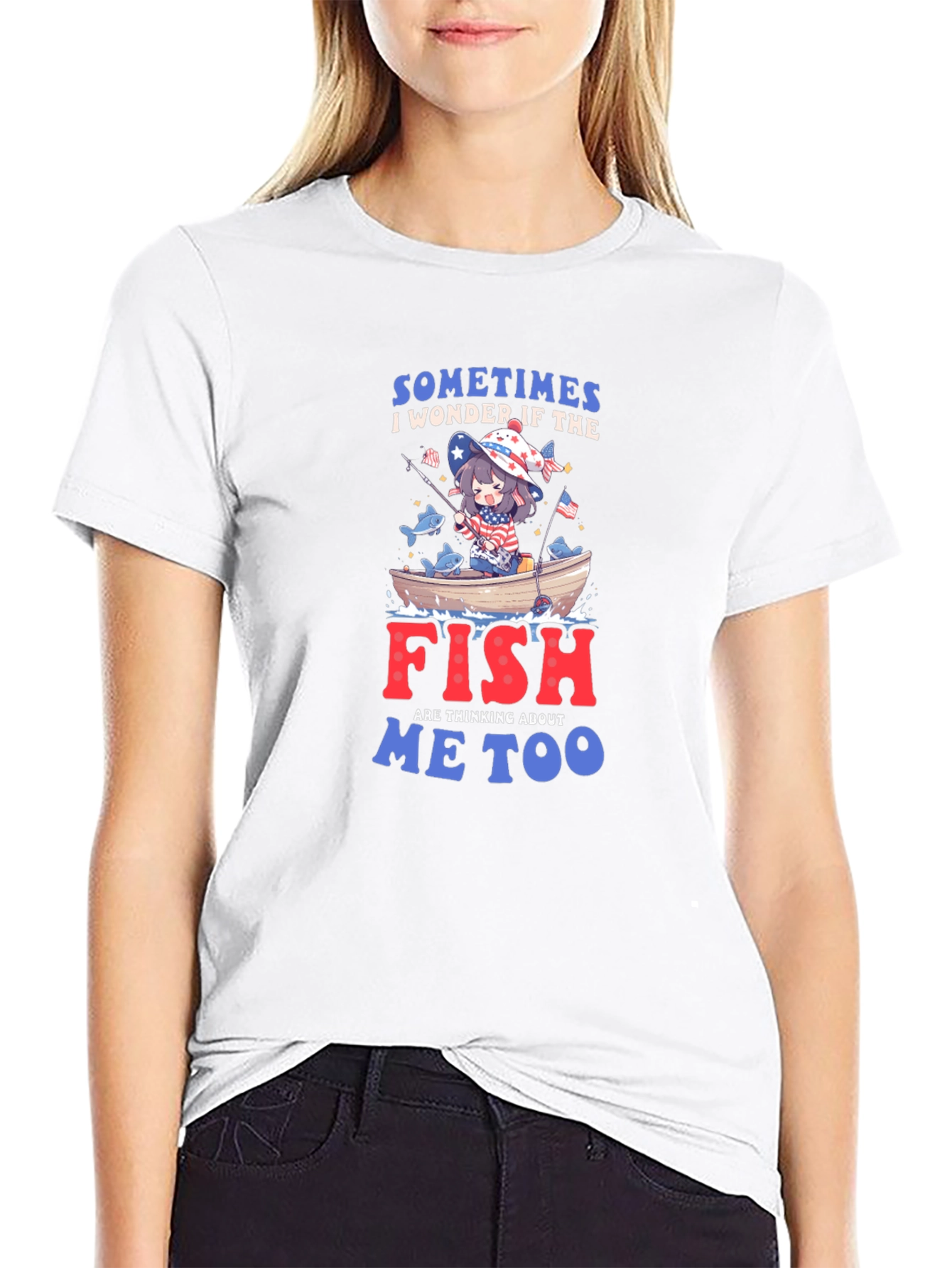 Anime Fishing T-Shirt - Do Fish Think of Me?
