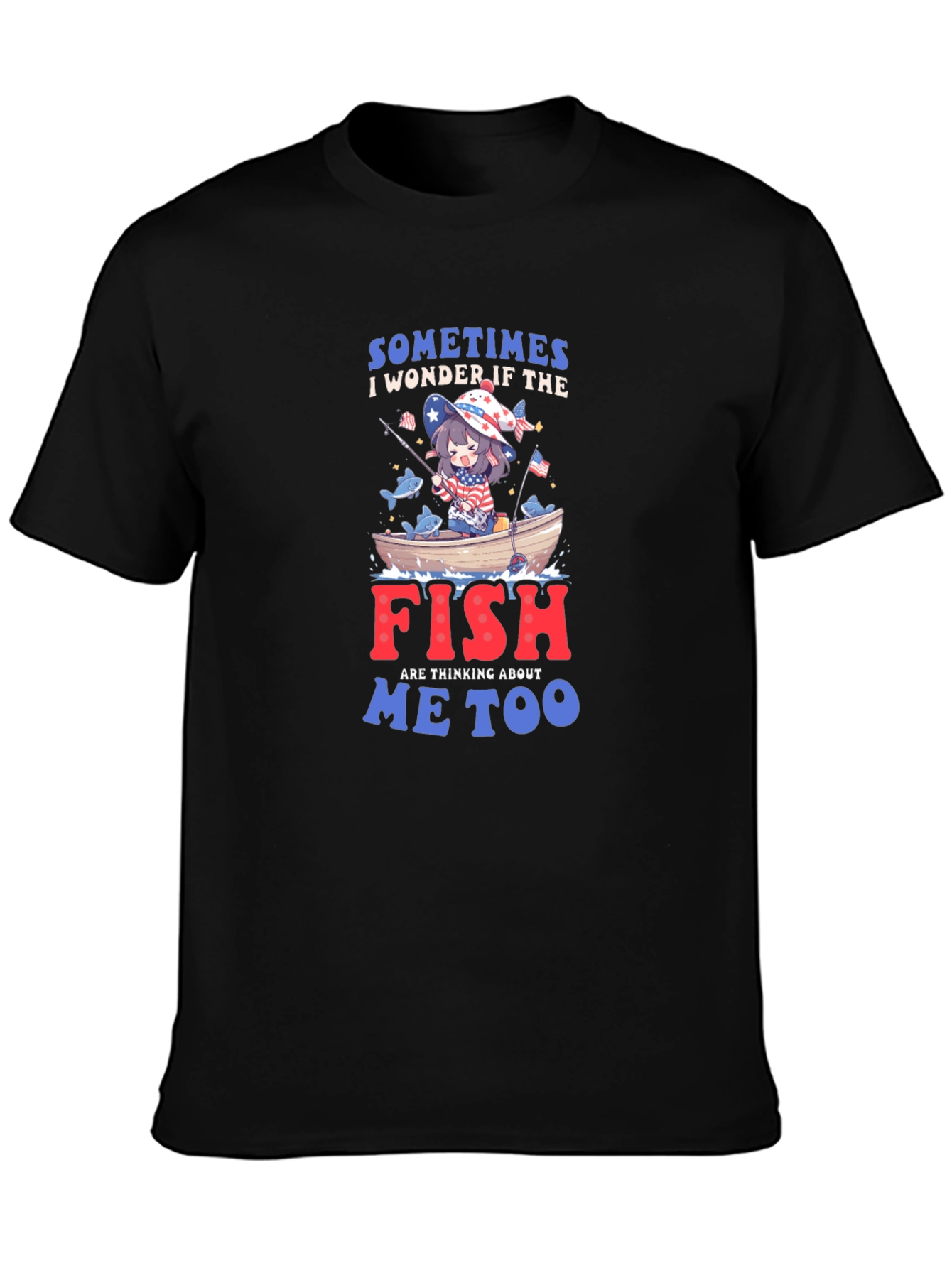 Anime Fishing T-Shirt - Do Fish Think of Me?