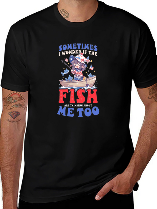 Anime Fishing T-Shirt - Do Fish Think of Me?