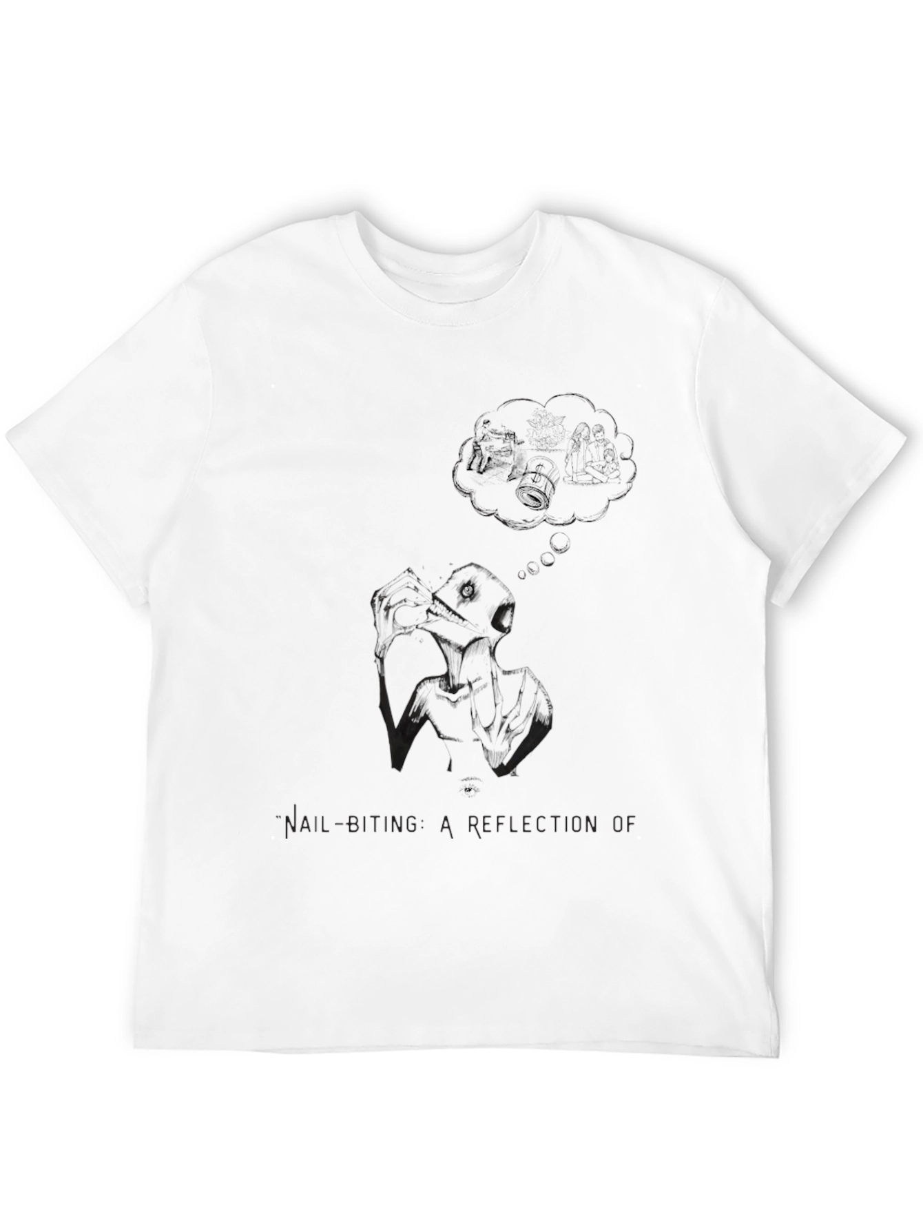 Nail Biting Reflection Graphic Tee