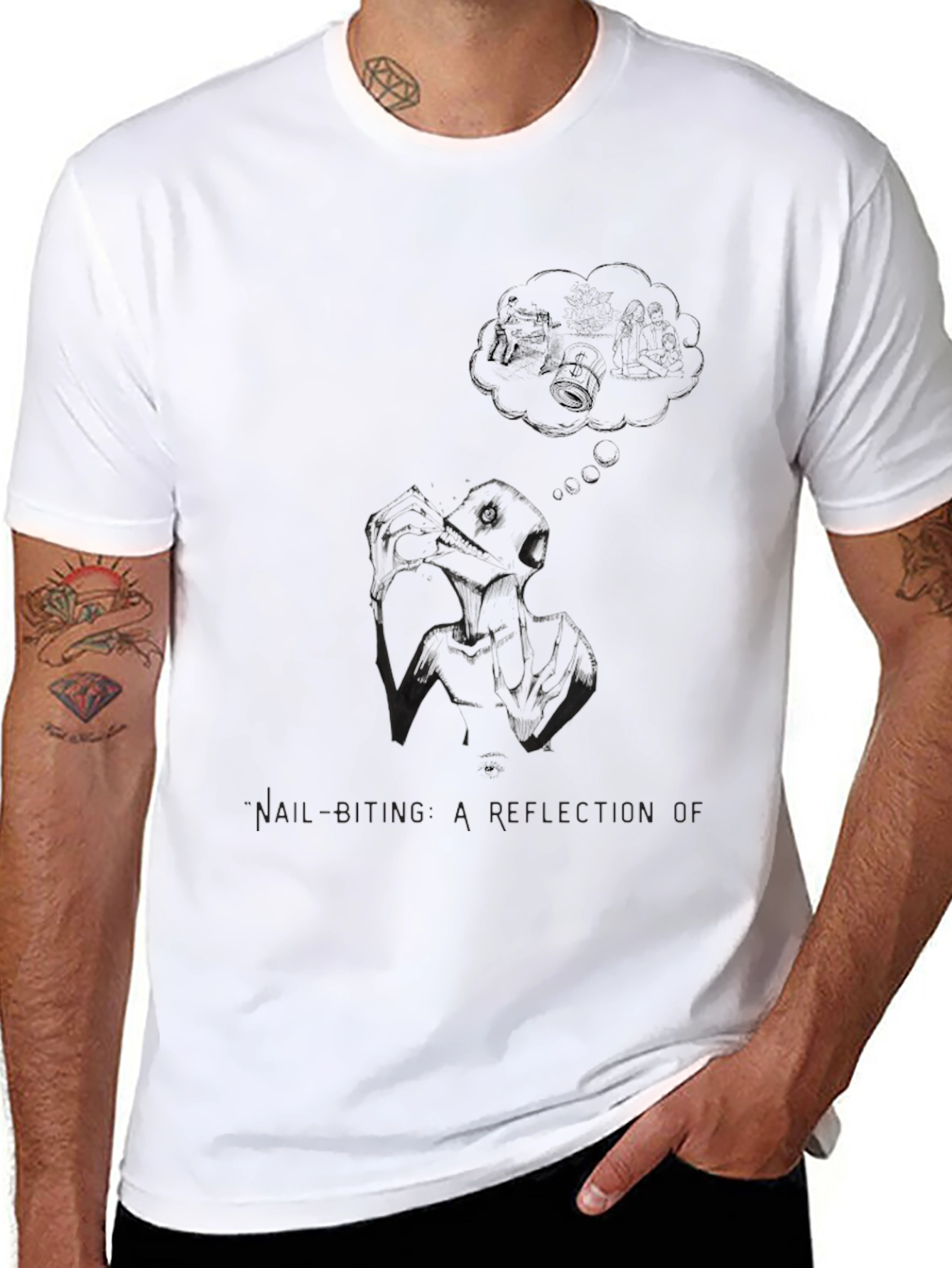 Nail Biting Reflection Graphic Tee