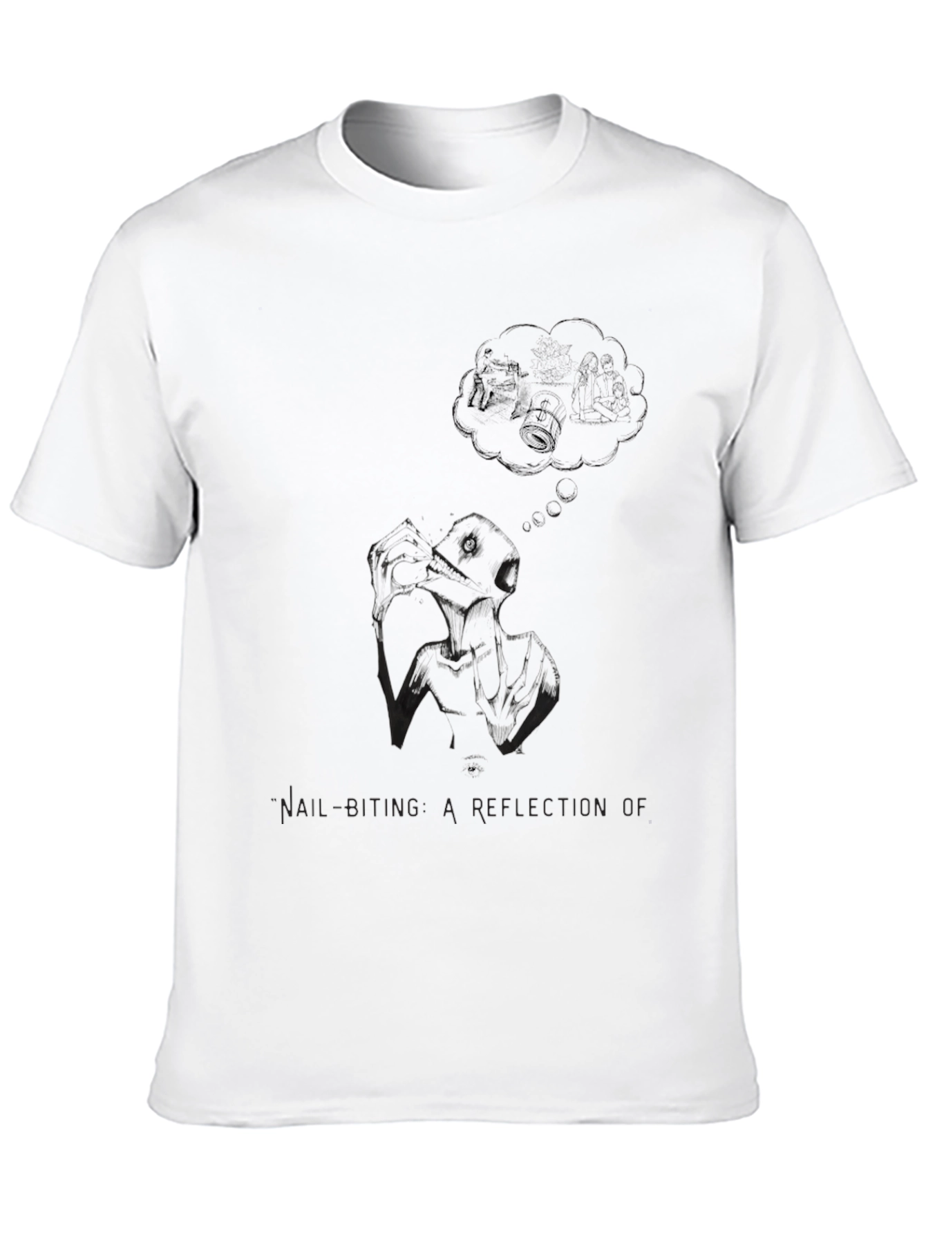 Nail Biting Reflection Graphic Tee