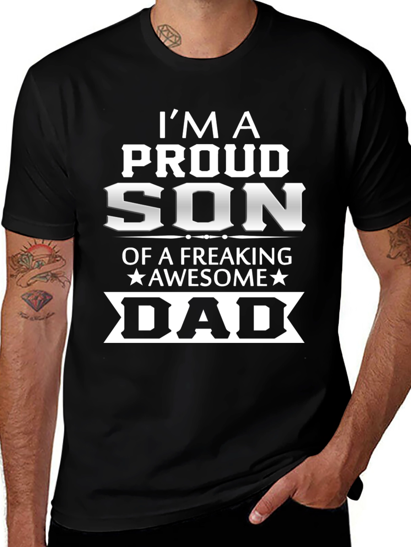 Proud Son Awesome Dad Graphic Tee