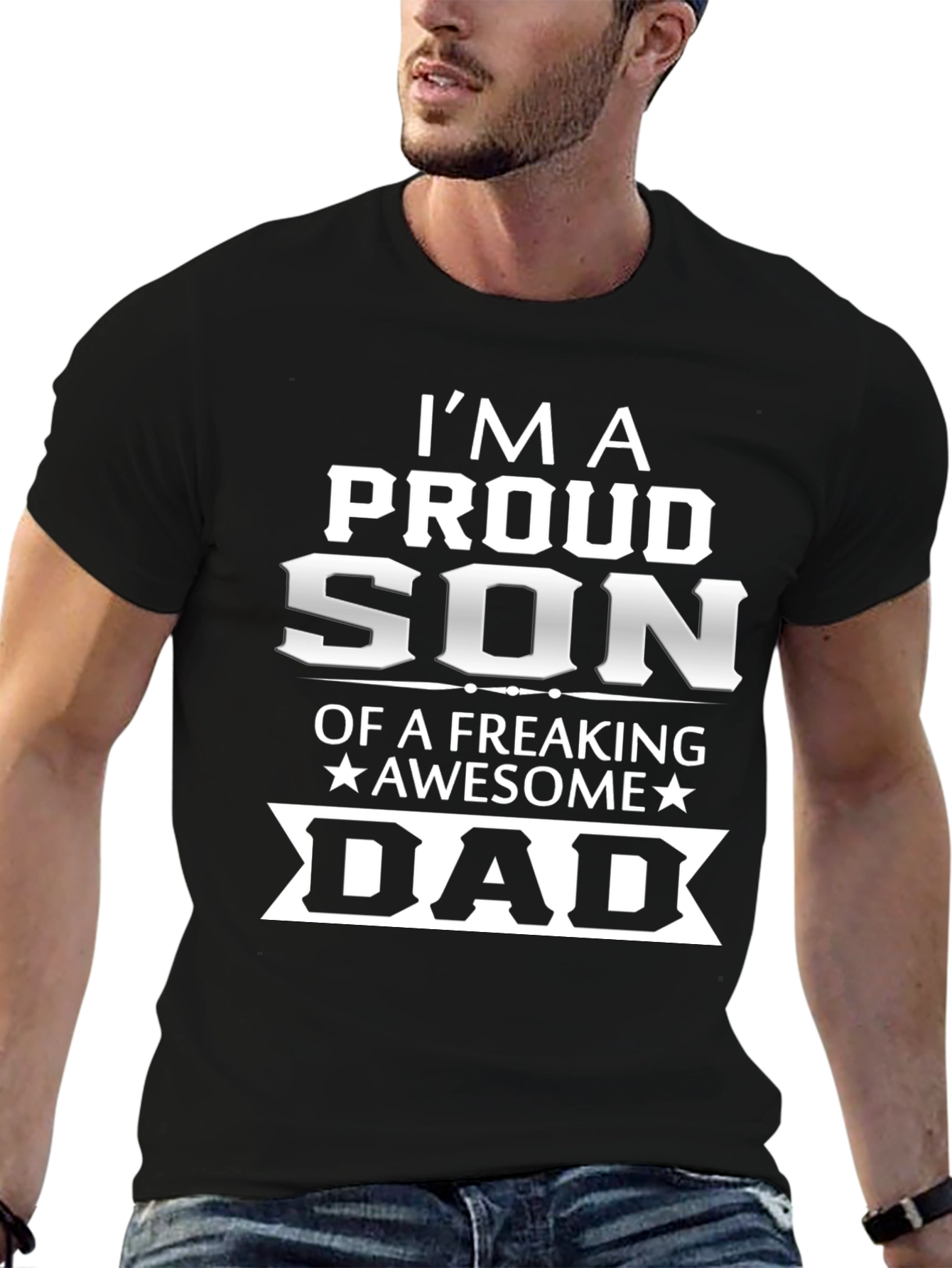 Proud Son Awesome Dad Graphic Tee