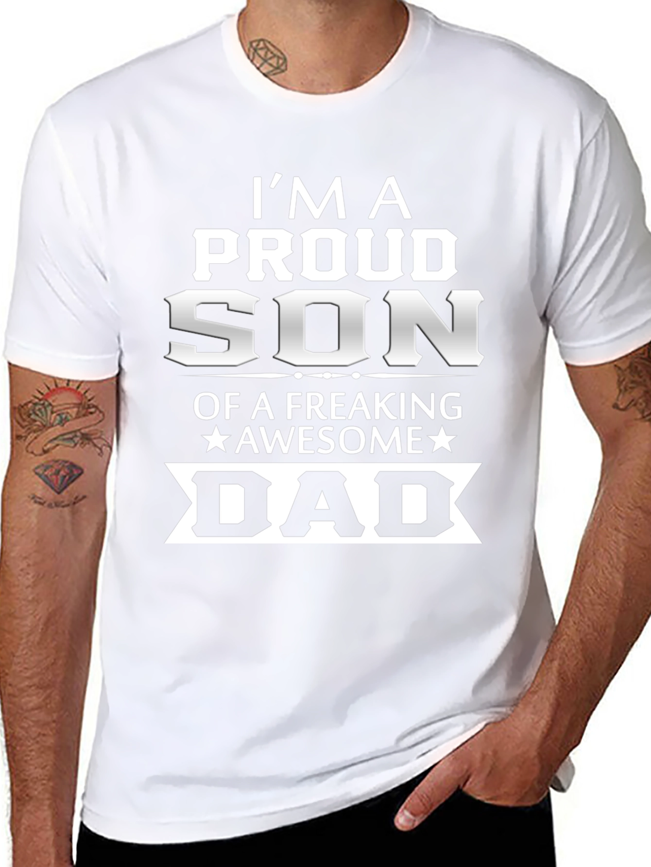 Proud Son Awesome Dad Graphic Tee
