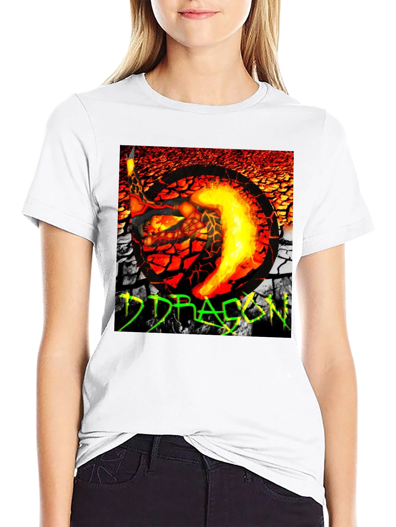 Fiery Dragon Graphic T-Shirt - Bold Design