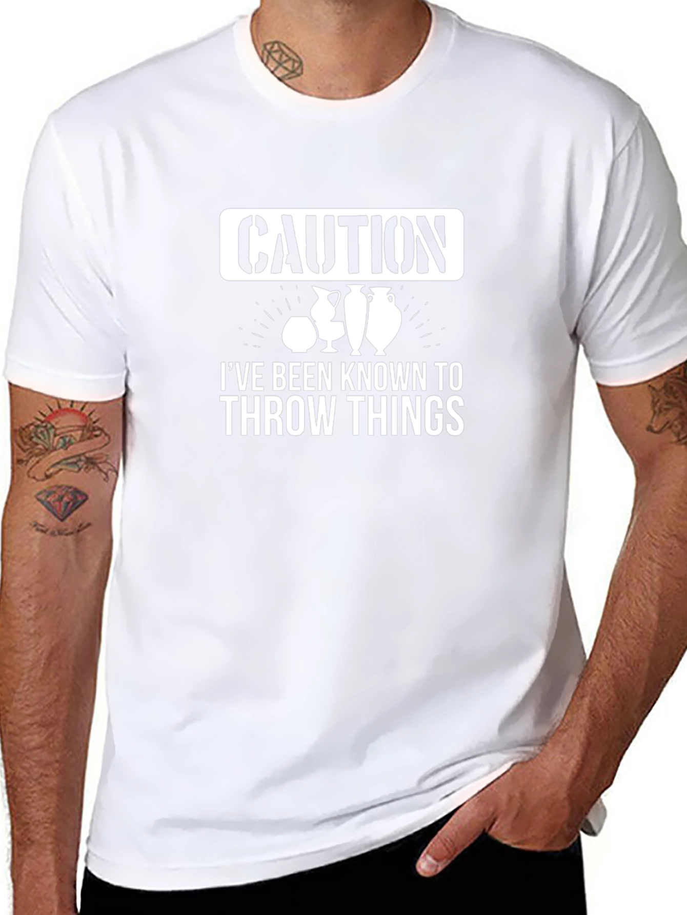 Caution: I Throw Things T-Shirt - Potter Humor