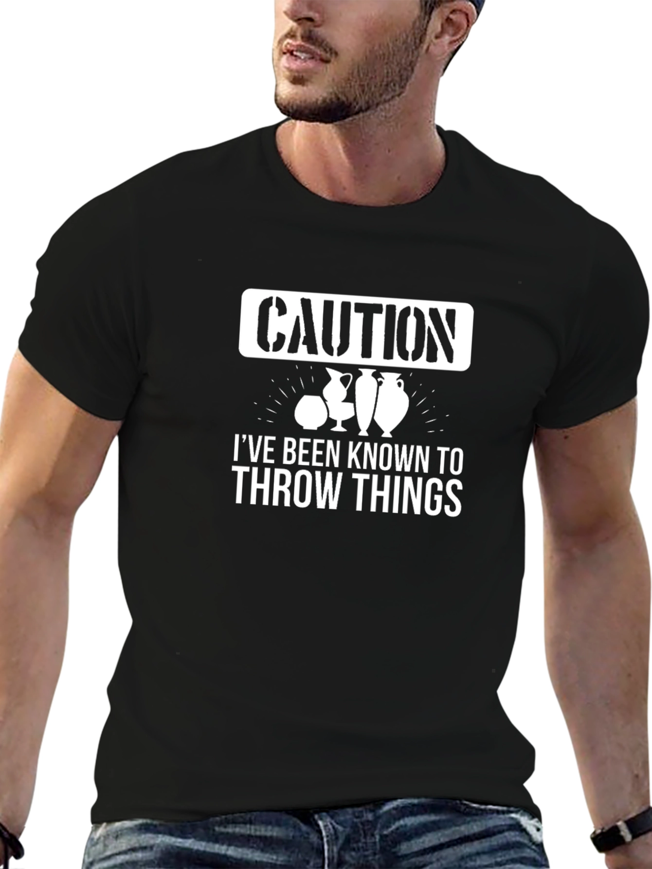 Caution: I Throw Things T-Shirt - Potter Humor
