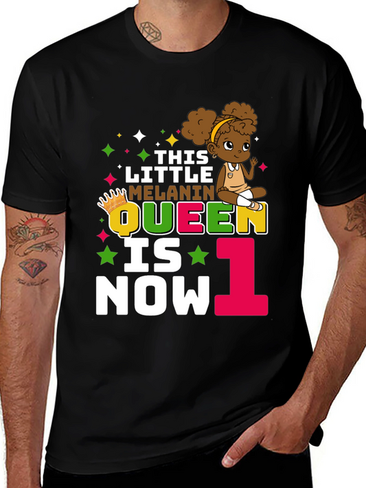 Little Melanin Queen 1st Birthday T-Shirt