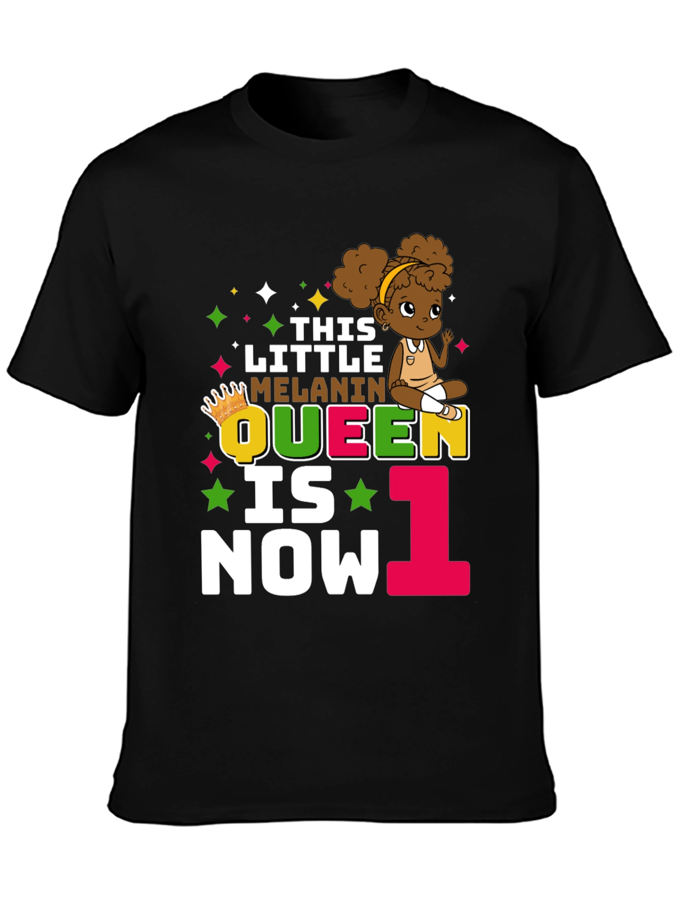 Little Melanin Queen 1st Birthday T-Shirt