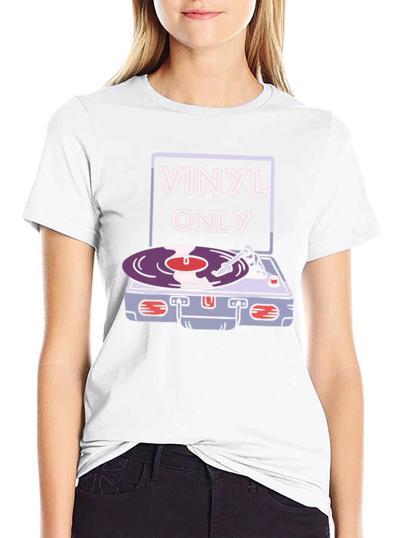 Vinyl Only Graphic Tee - Retro Music Lover T-Shirt