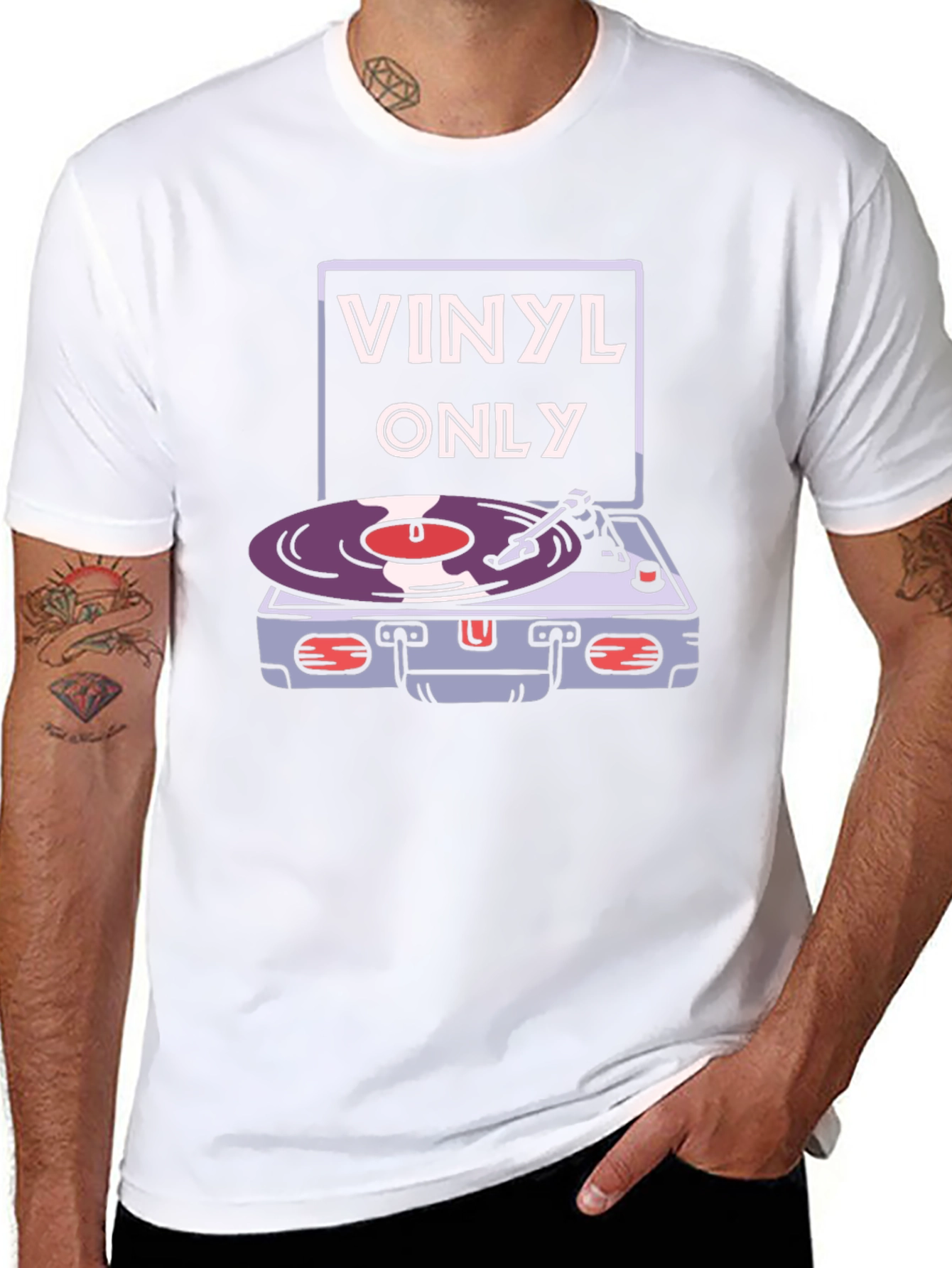 Vinyl Only Graphic Tee - Retro Music Lover T-Shirt