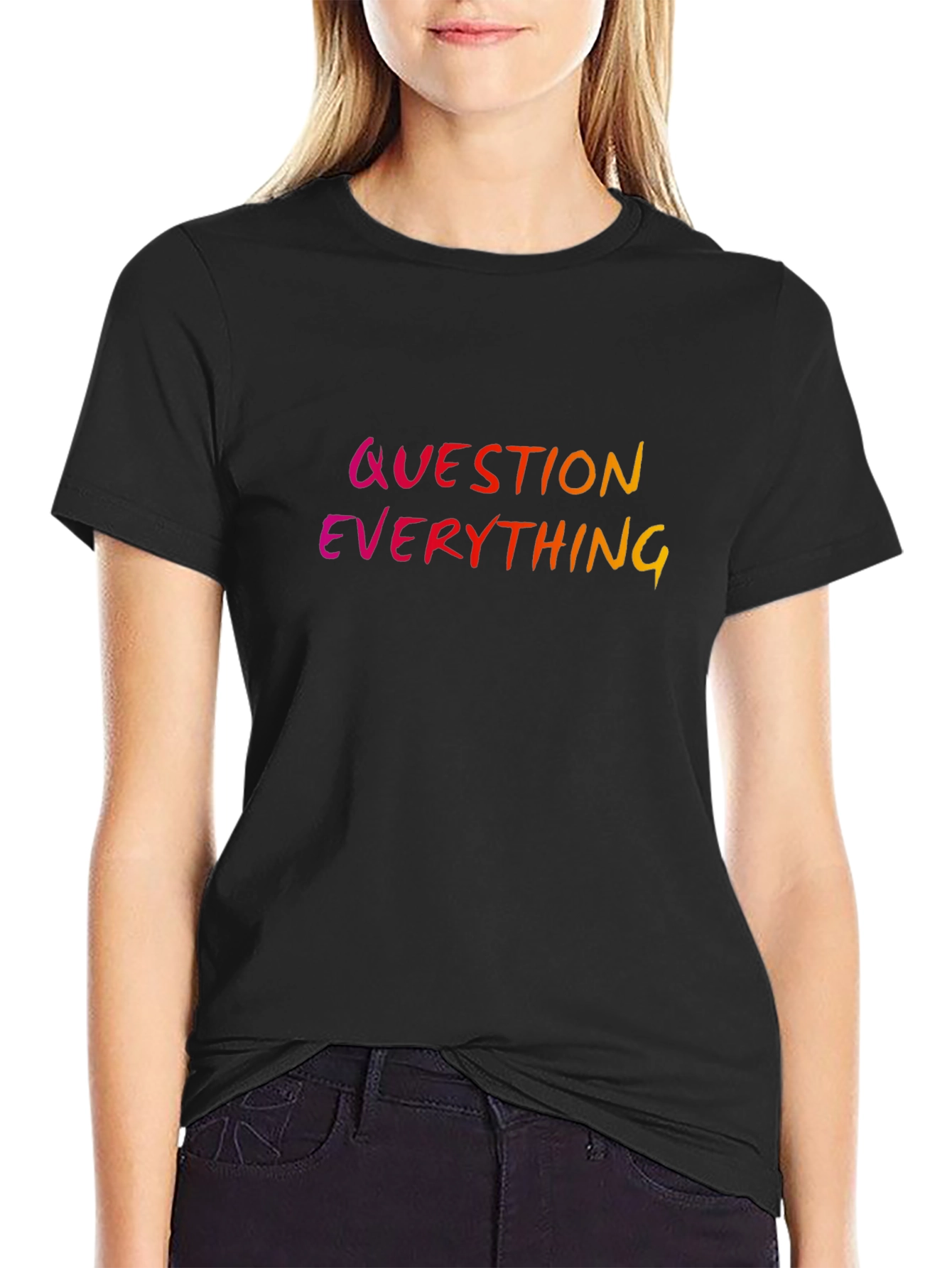 Question Everything Graphic Tee - Black
