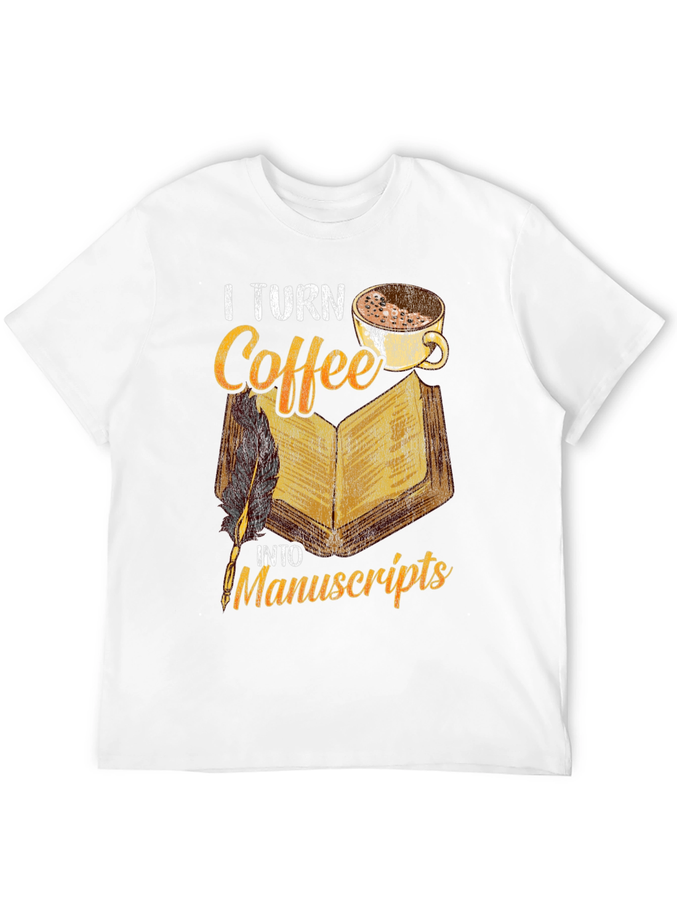 Coffee & Manuscripts Graphic Tee - Writers Essential