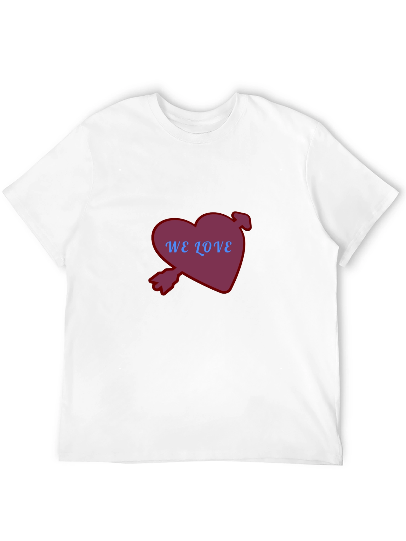 Heart We Love T-Shirt Casual Black Tee