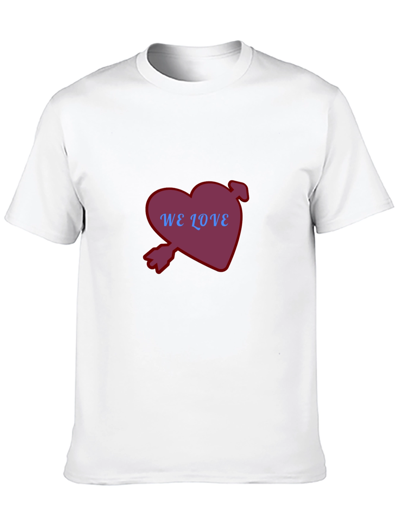 Heart We Love T-Shirt Casual Black Tee