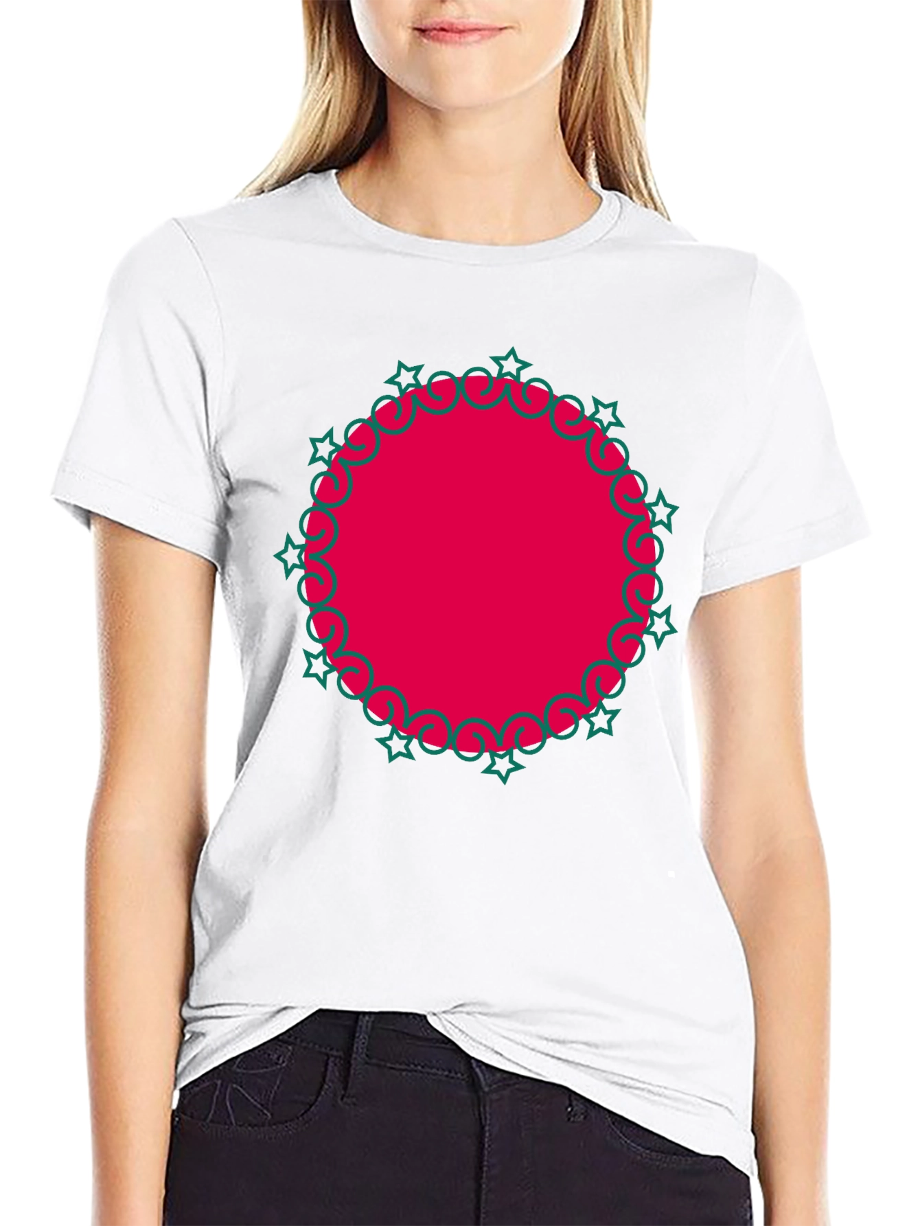 Festive Red Circle Graphic Tee
