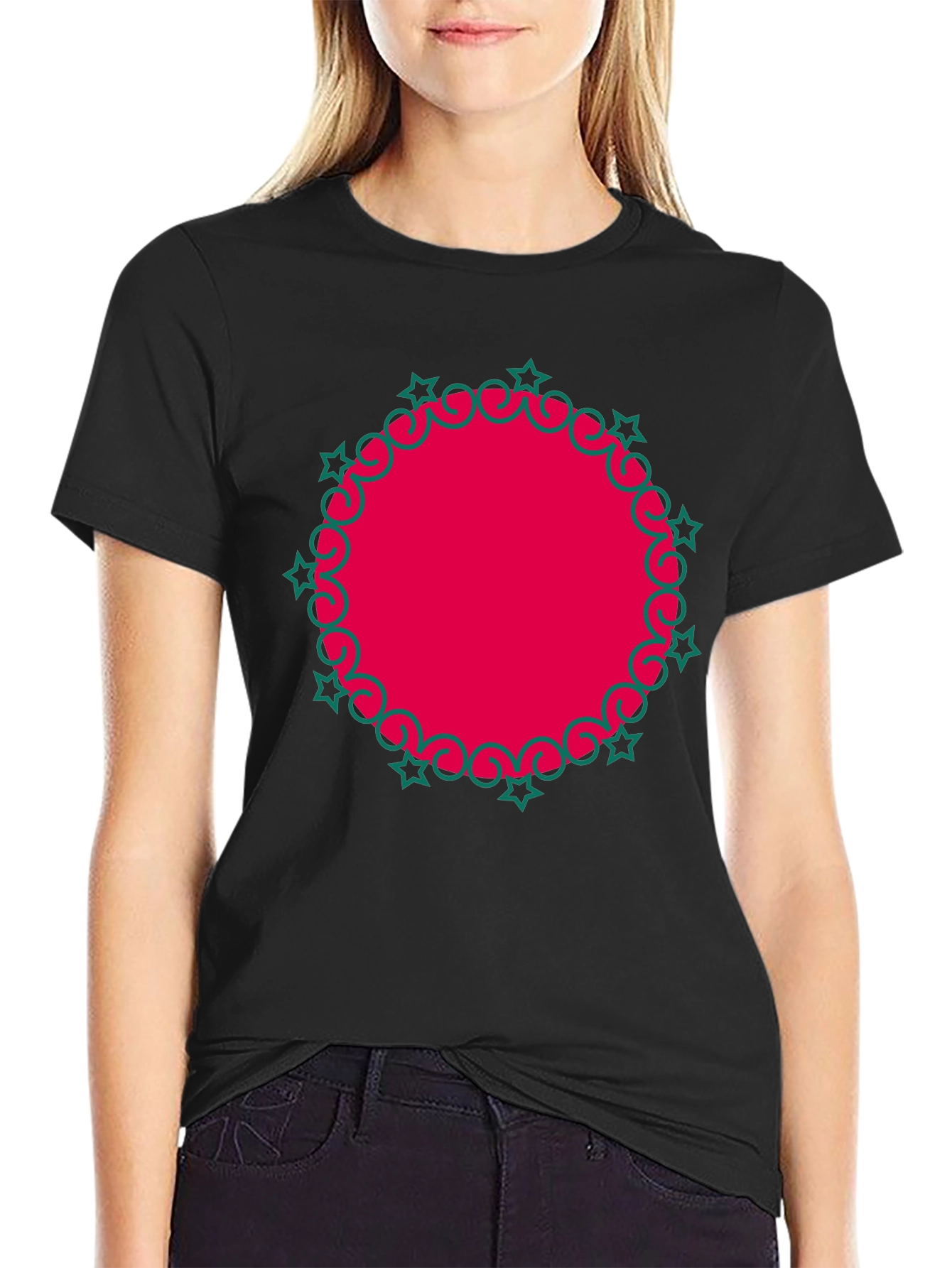 Festive Red Circle Graphic Tee