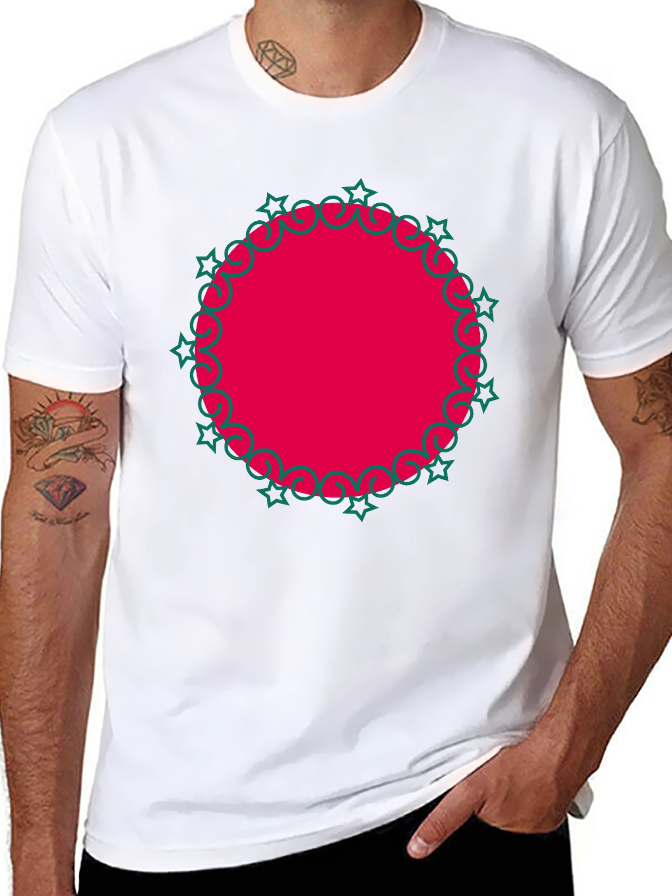 Festive Red Circle Graphic Tee