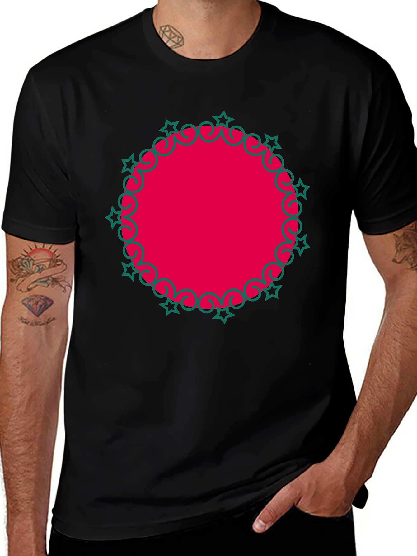 Festive Red Circle Graphic Tee