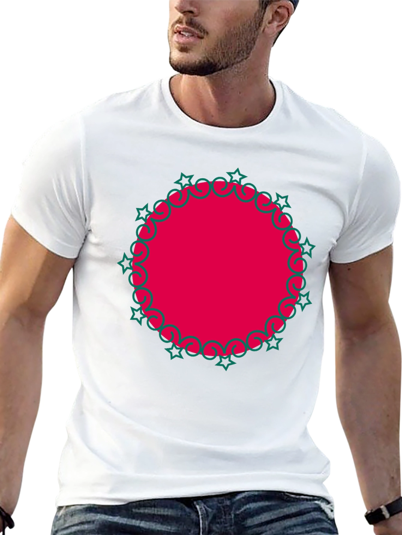 Festive Red Circle Graphic Tee