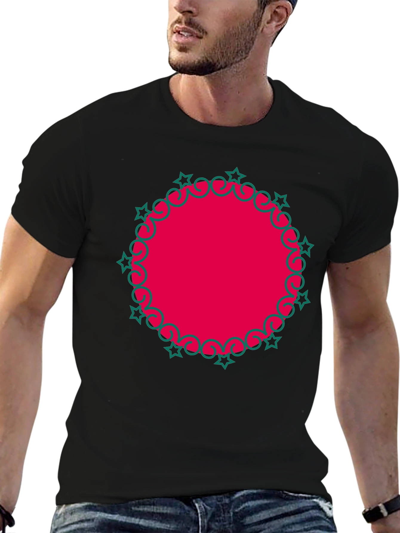 Festive Red Circle Graphic Tee