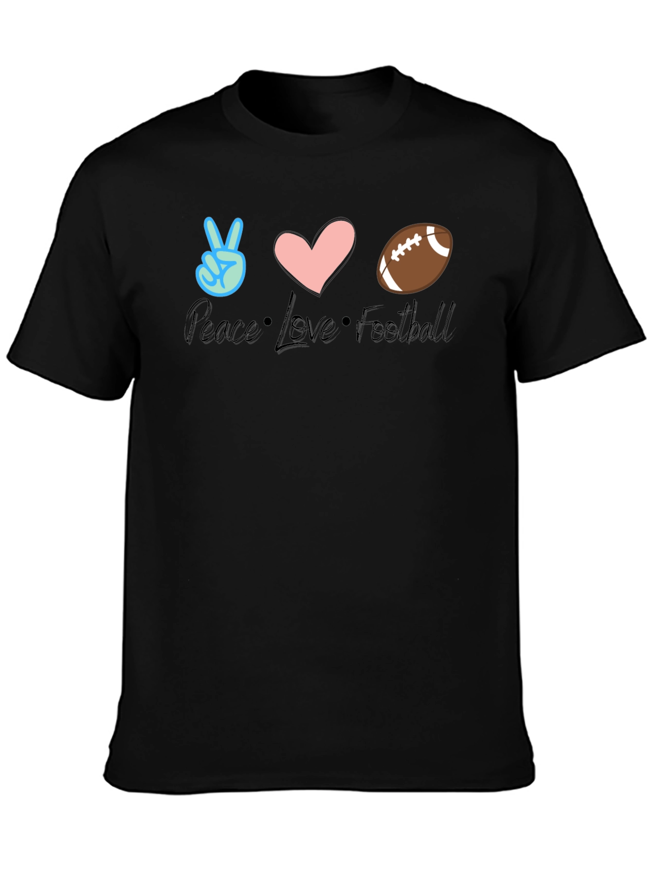 Peace Love Football T-Shirt - Game Day Comfort