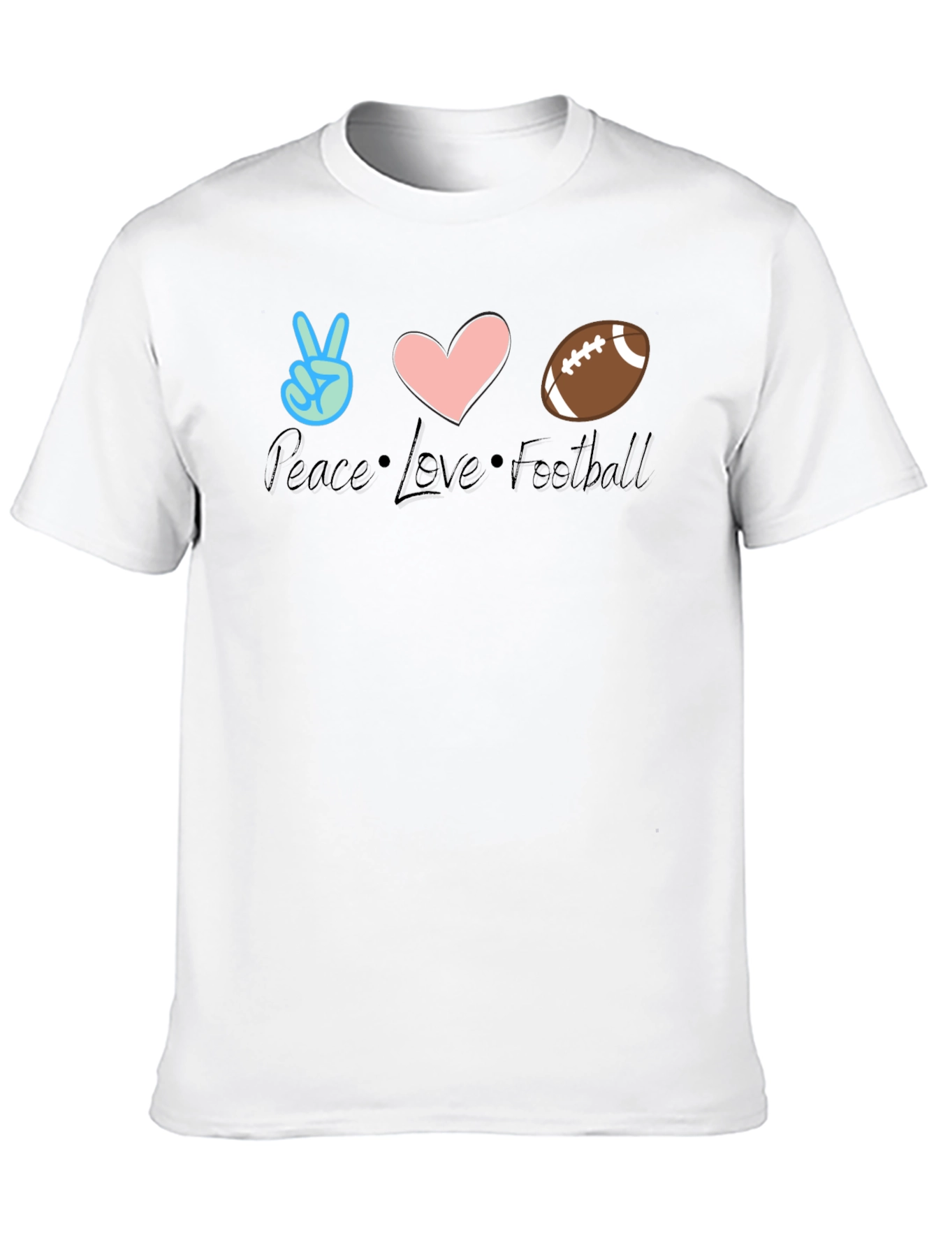 Peace Love Football T-Shirt - Game Day Comfort