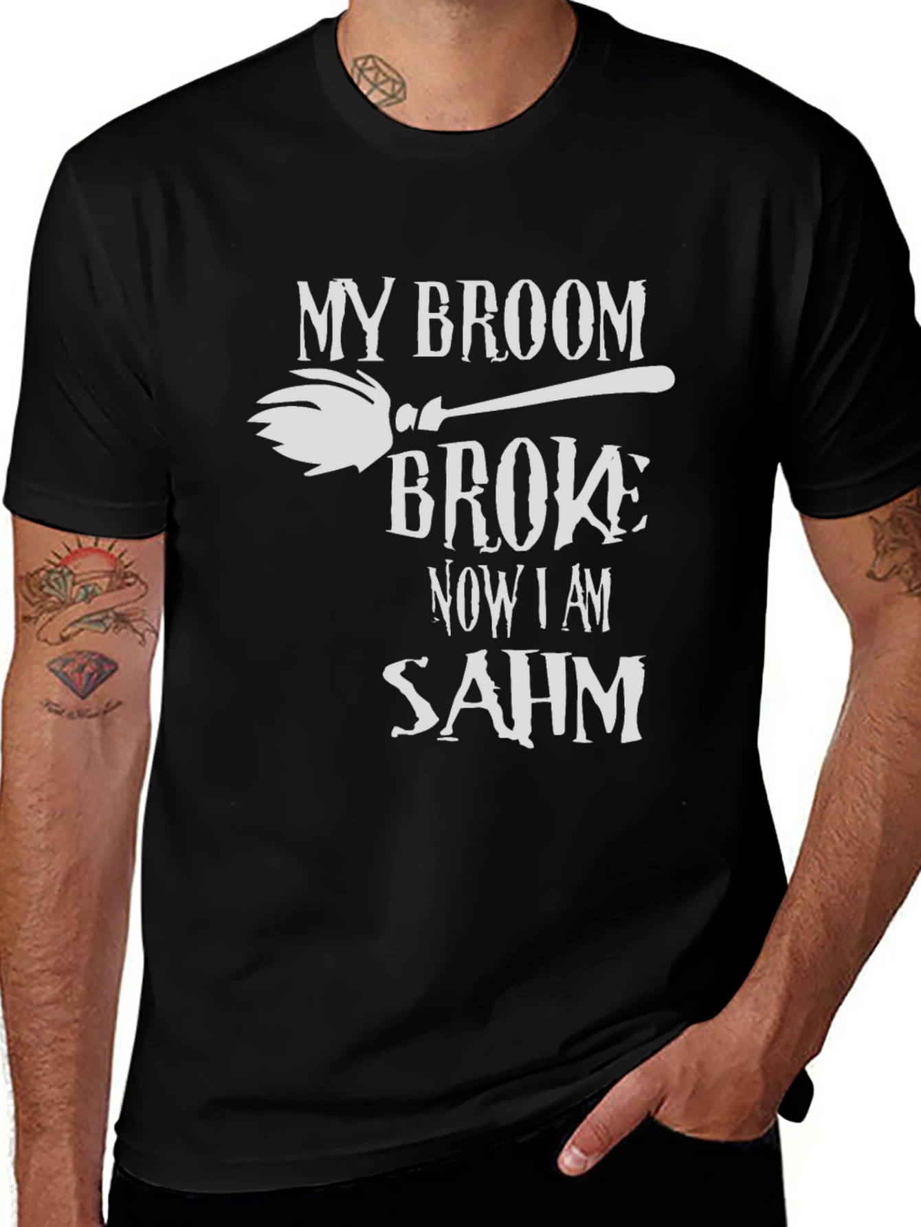 Broom Broke SAHM Graphic T-Shirt