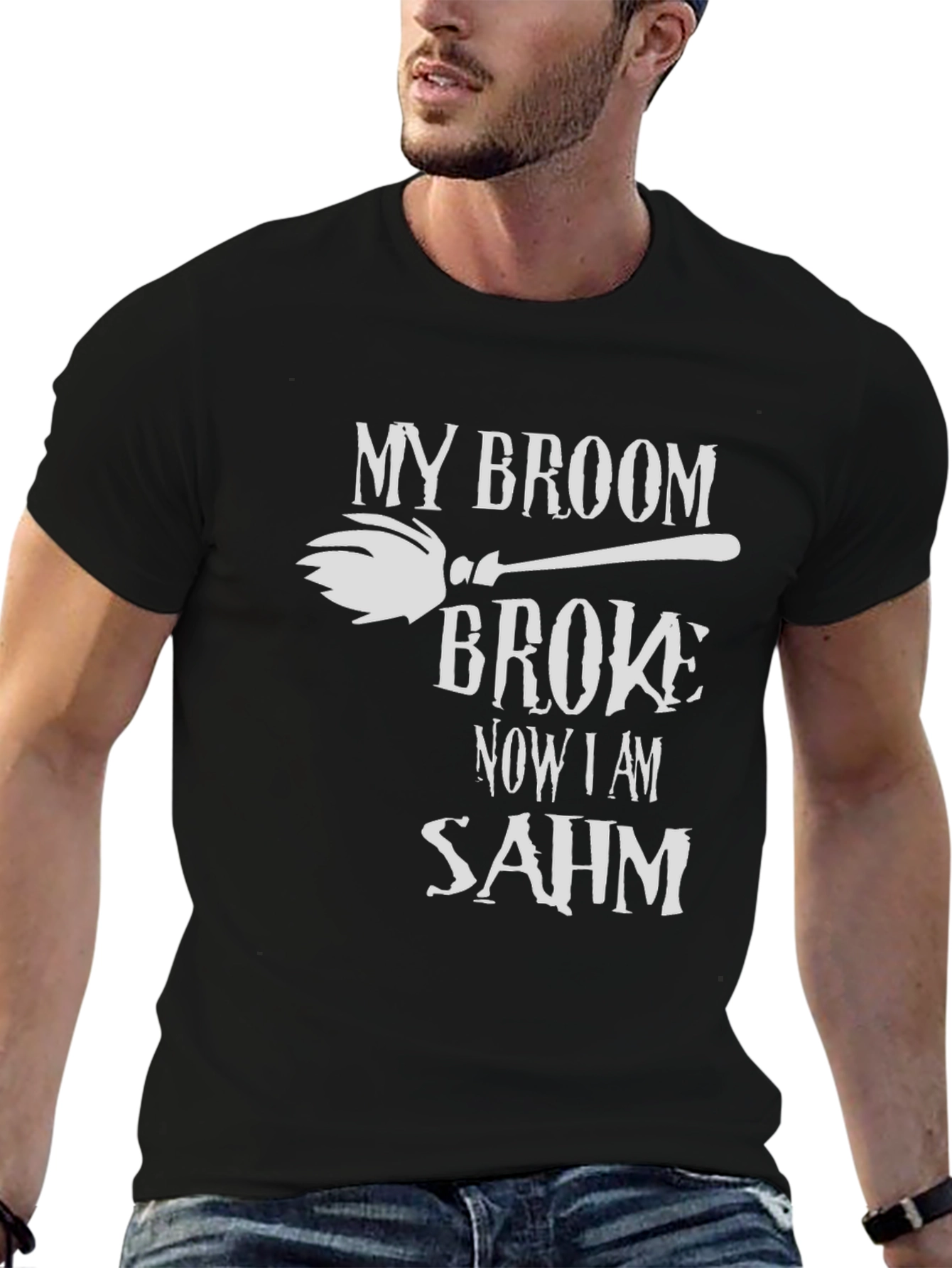 Broom Broke SAHM Graphic T-Shirt