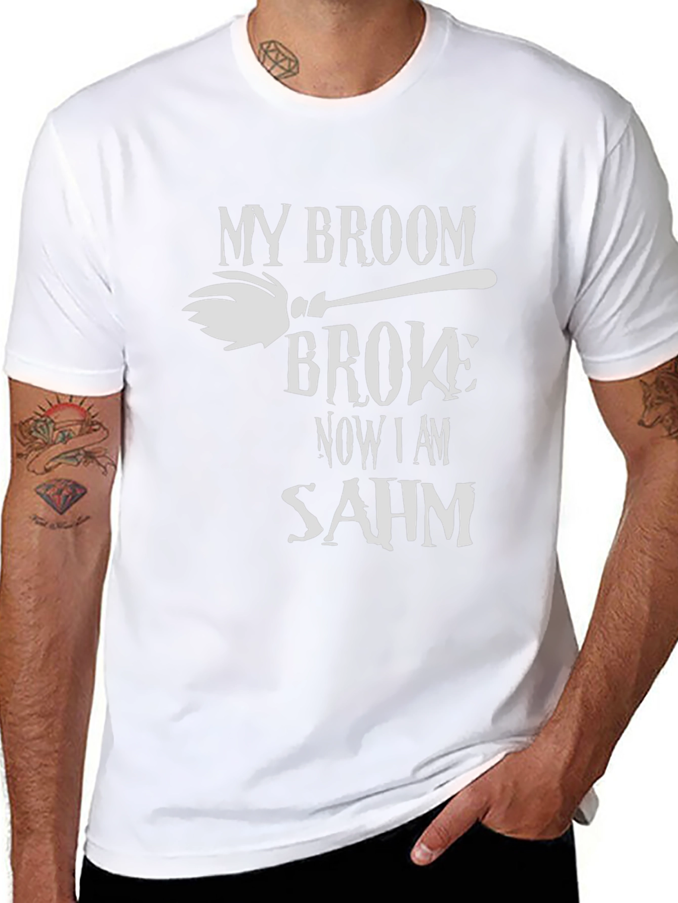 Broom Broke SAHM Graphic T-Shirt