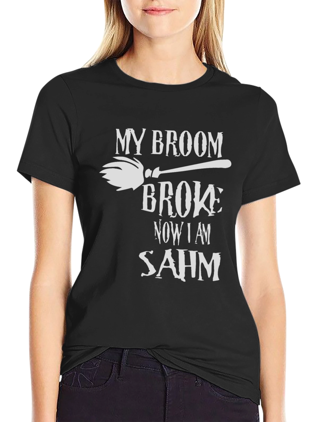 Broom Broke SAHM Graphic T-Shirt