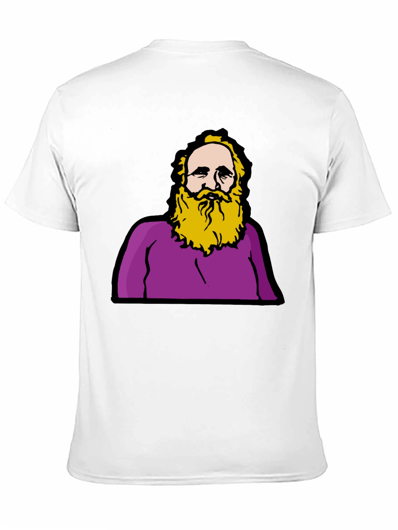 Funny Cartoon Mans Portrait Black T-Shirt