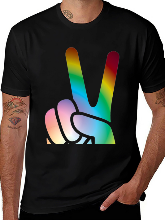 Rainbow Peace Sign Graphic Tee