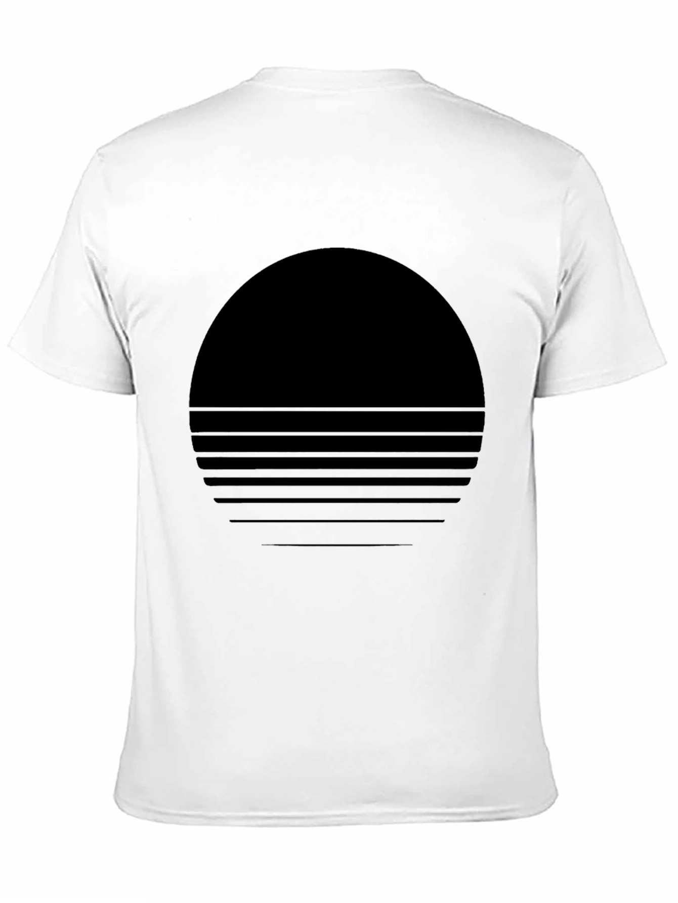 Retro Sunset Graphic Tee - Soft Black Cotton
