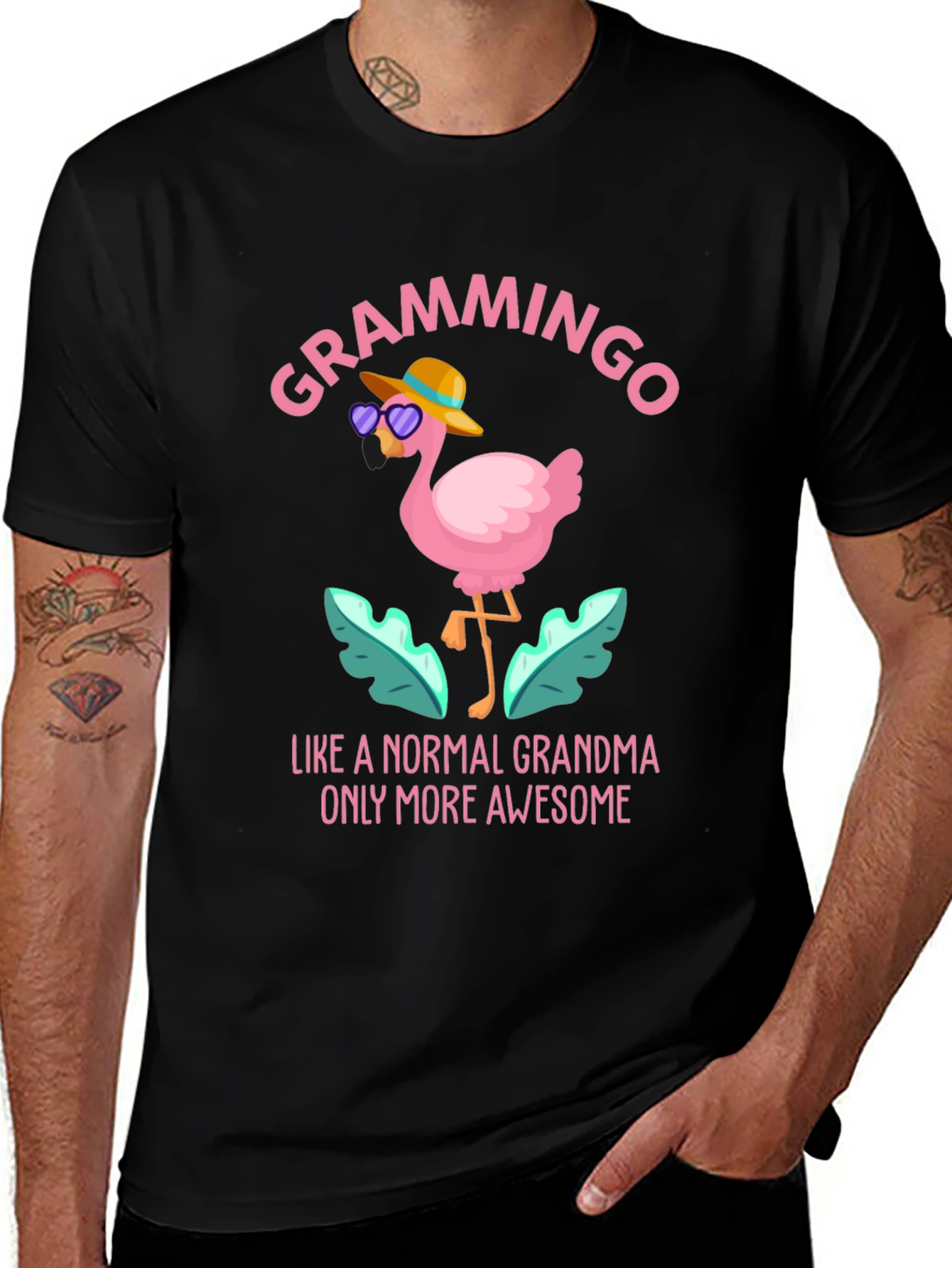 Grammingo T-Shirt - Awesome Grandma Flamingo Tee
