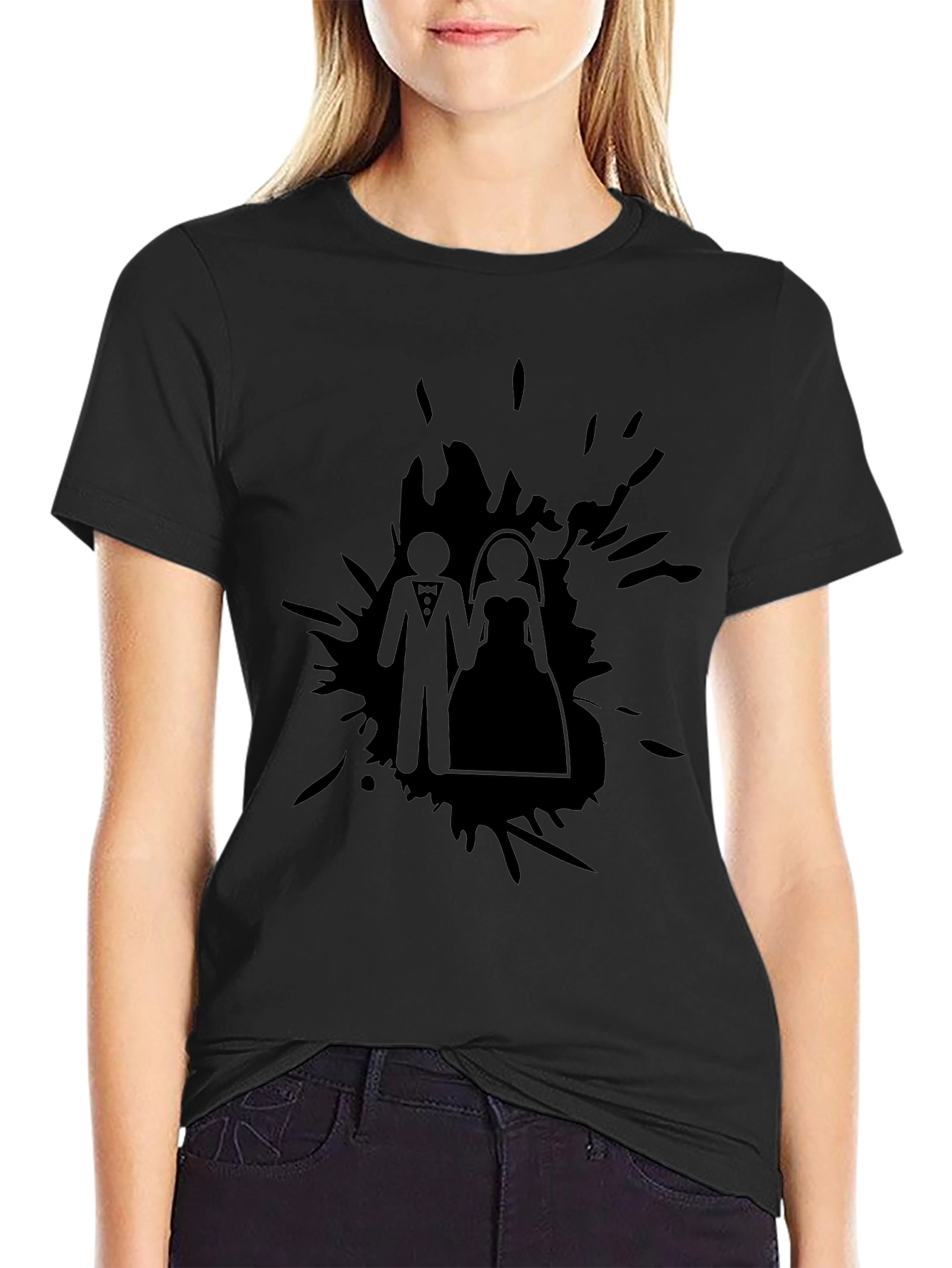 Bride & Groom T-Shirt - Modern Graphic Tee