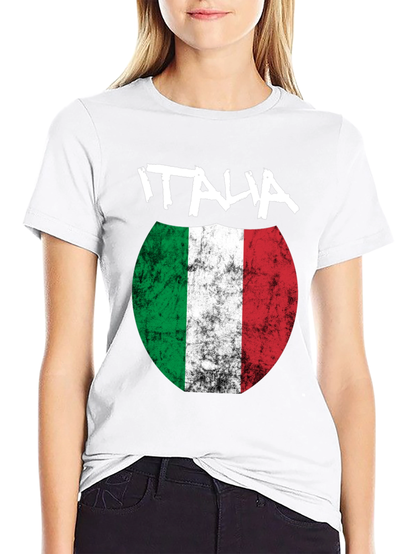 Italia Flag Graphic Tee - Distressed Italian Pride T-Shirt