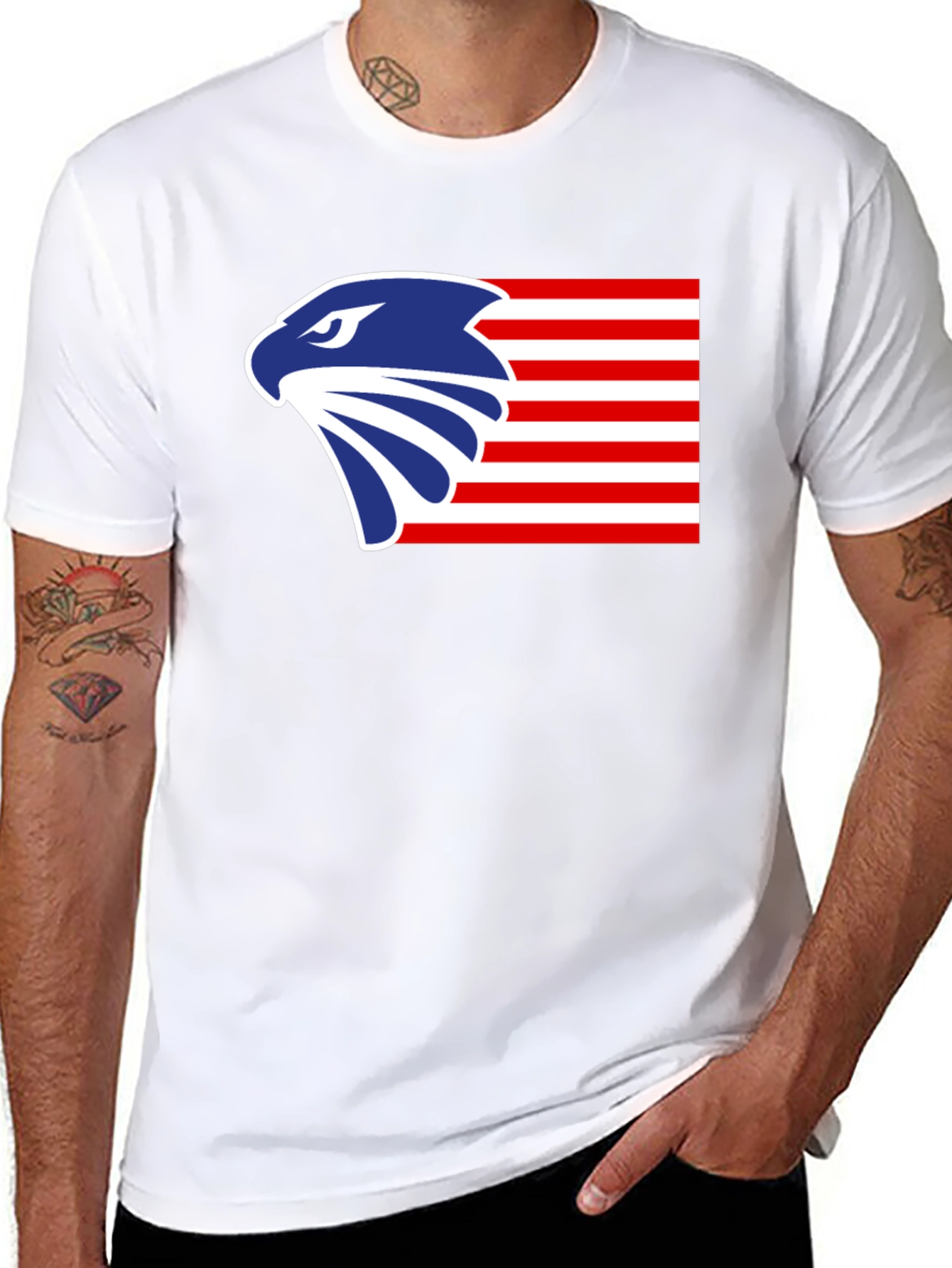Patriotic Eagle Graphic T-Shirt - Bold American Design