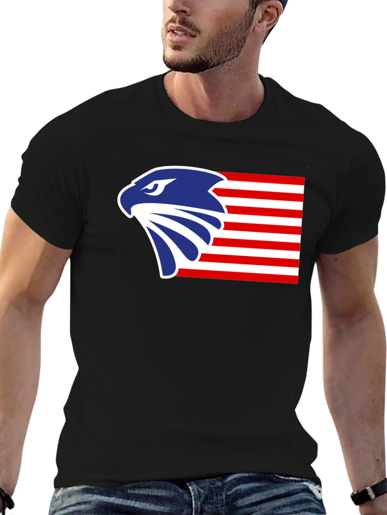 Patriotic Eagle Graphic T-Shirt - Bold American Design